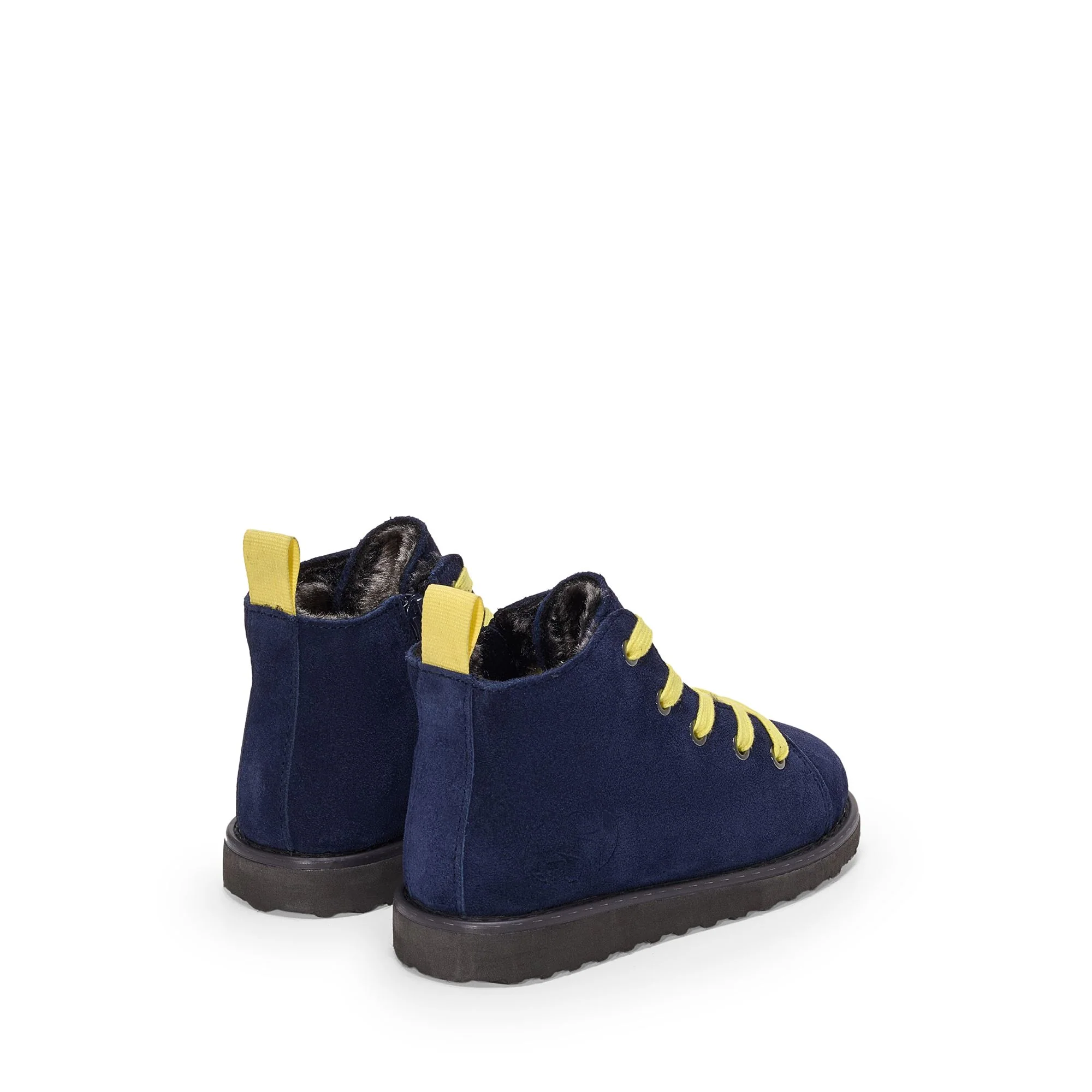 3008 KIDS LACE-UP BOOT SUEDE - Ankle Boots - Laced - Kid unisex - Blue Navy-Yellow - Image 3