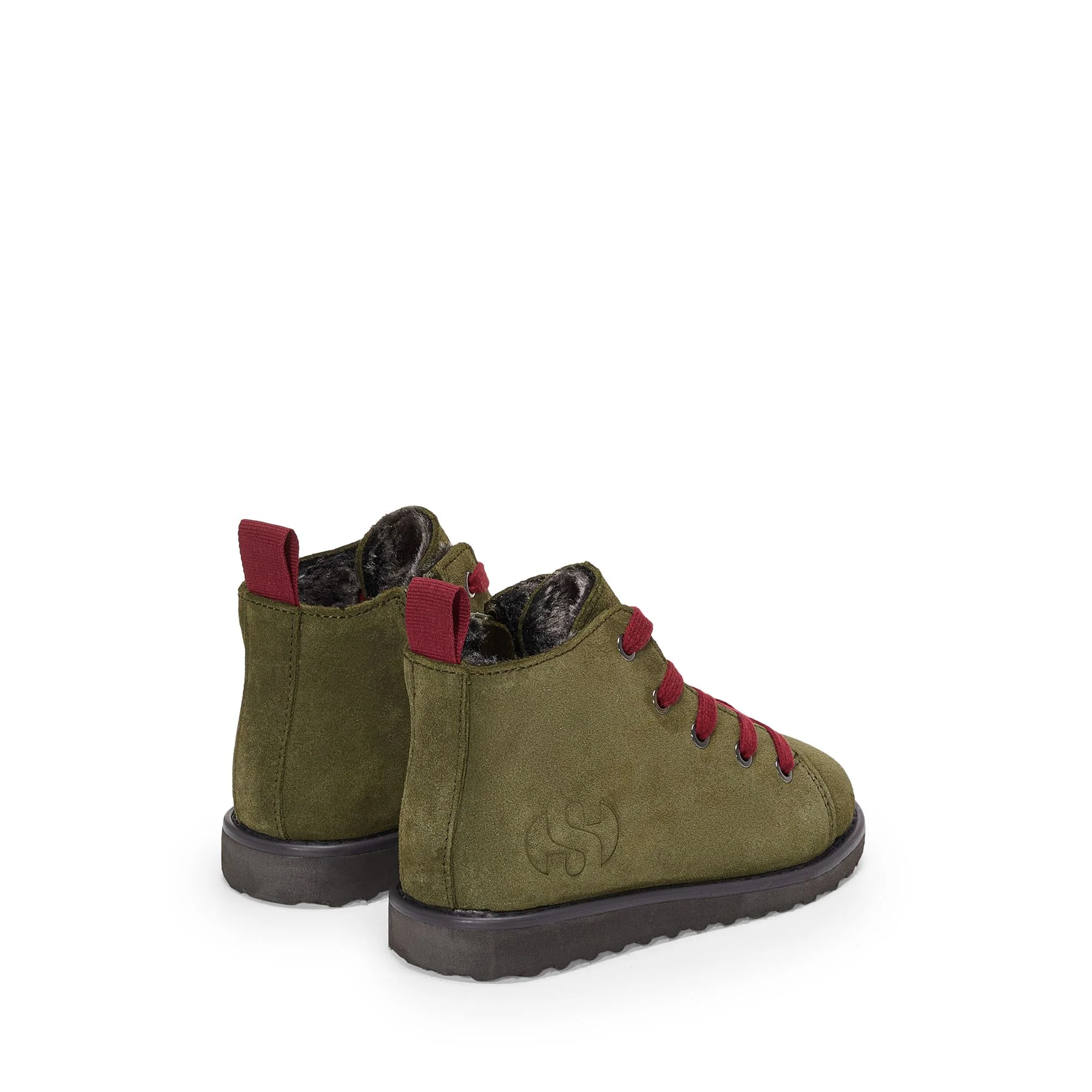 3008 KIDS LACE-UP BOOT SUEDE - Ankle Boots - Laced - Kid unisex - Green Academia-RedCabernet - Image 3
