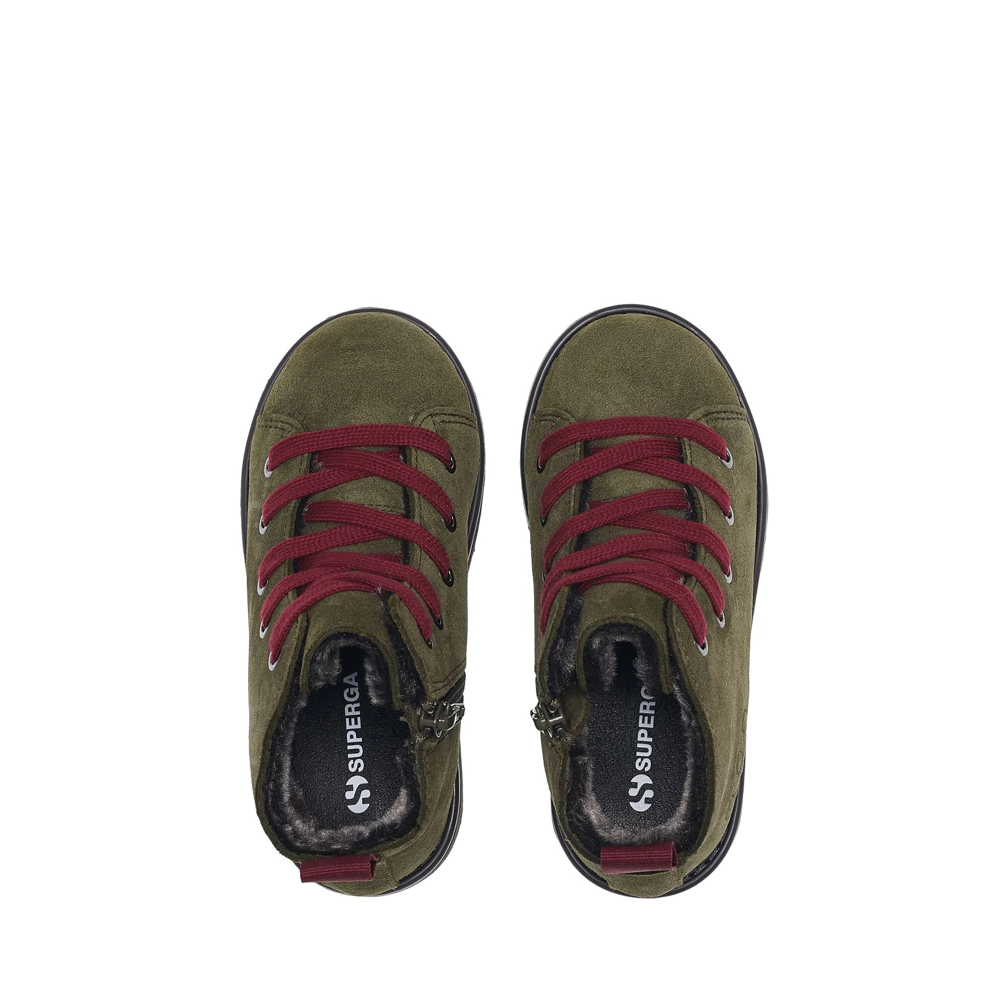 3008 KIDS LACE-UP BOOT SUEDE - Ankle Boots - Laced - Kid unisex - Green Academia-RedCabernet - Image 4