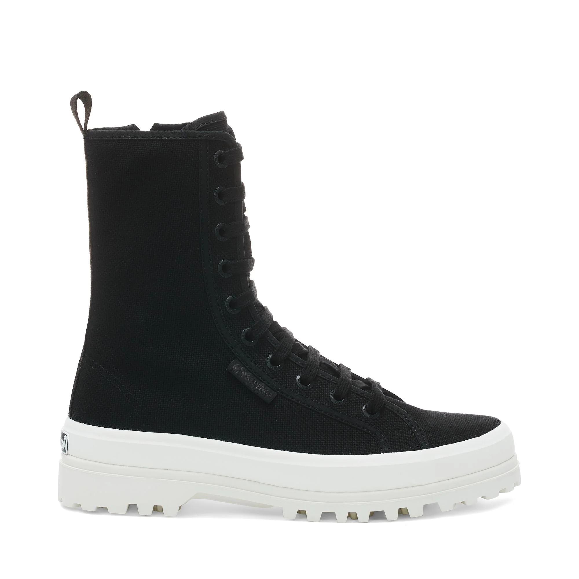 2641 ALPINA HIGH - Ankle Boots - Laced - Woman - Black Total-Matte-F Avorio