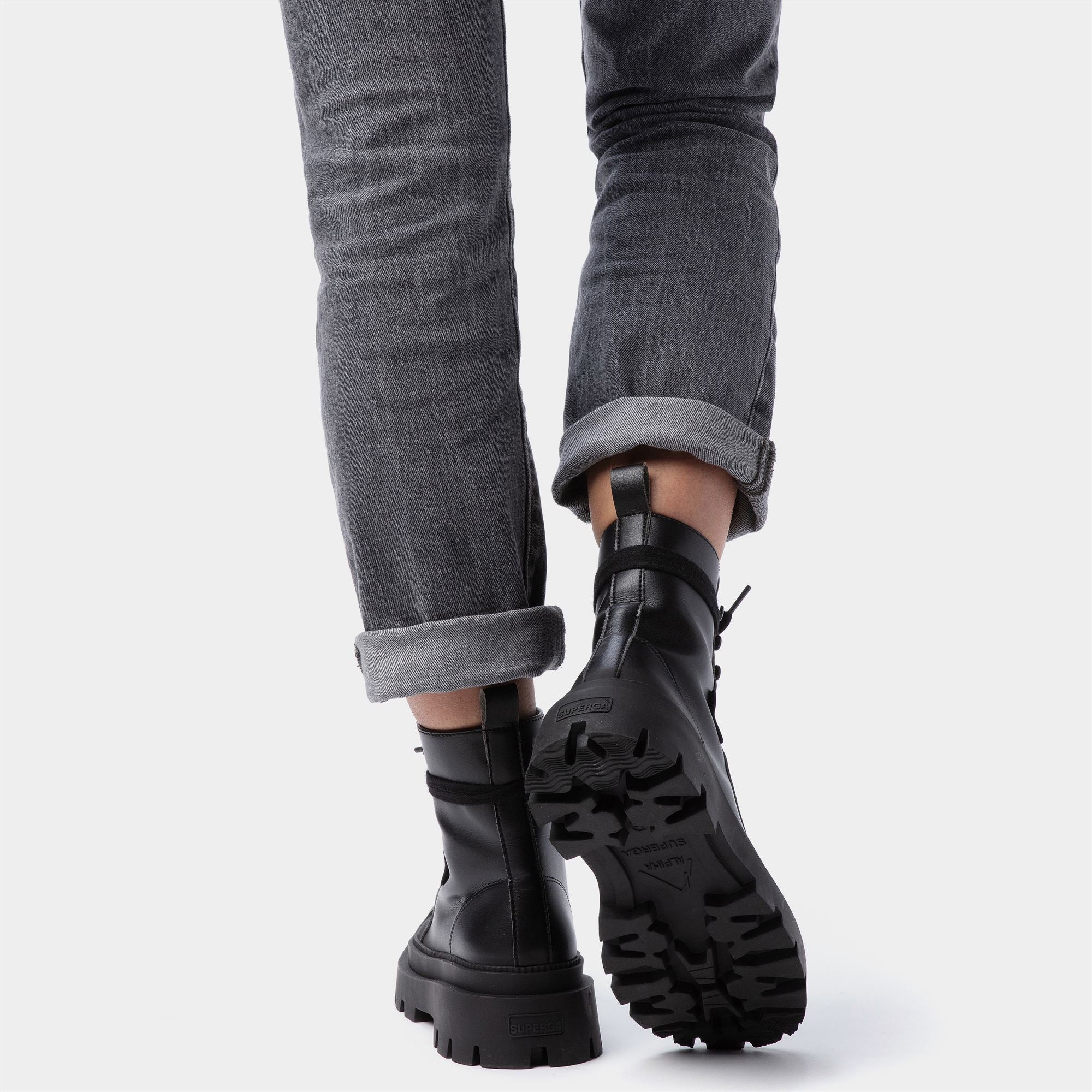 3051 ALPINA APEX HIGH VEGAN MATERIAL - Ankle Boots - Laced - Woman - Total Black - Image 6