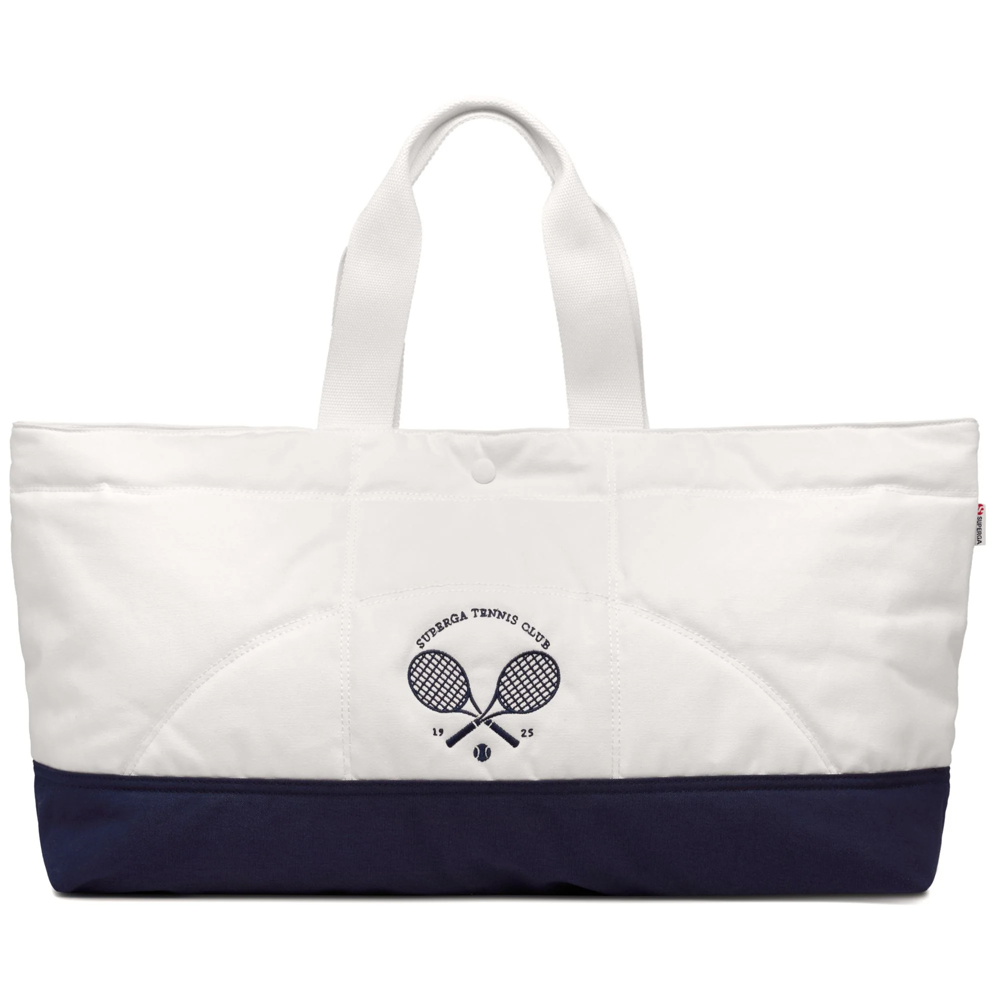 TENNIS MATCH PADDED TOTE BAG - Bags - Tote Bag - Unisex - White Avorio-Navy