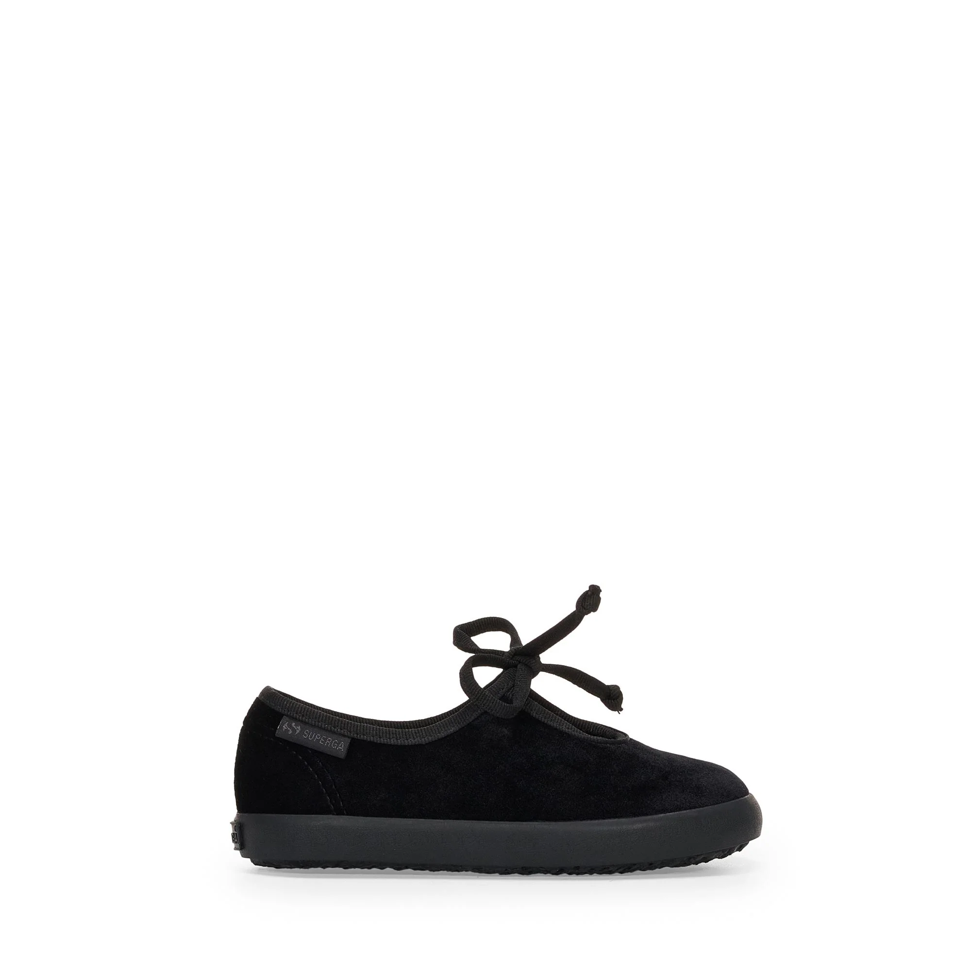 2442 KIDS VELVET BALLERINA LACE - Ballerine - Ballerina - Girl - Total Black-Black