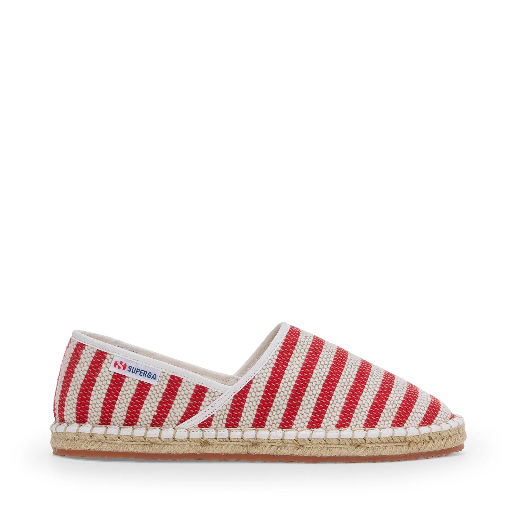 3009 COTTON STRIPES - Espadrilles - Low Heel - Unisex - Red-Off White