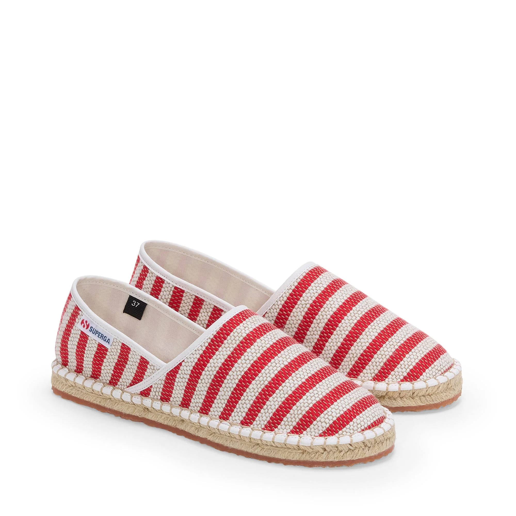 3009 COTTON STRIPES - Espadrilles - Low Heel - Unisex - Red-Off White - Image 2
