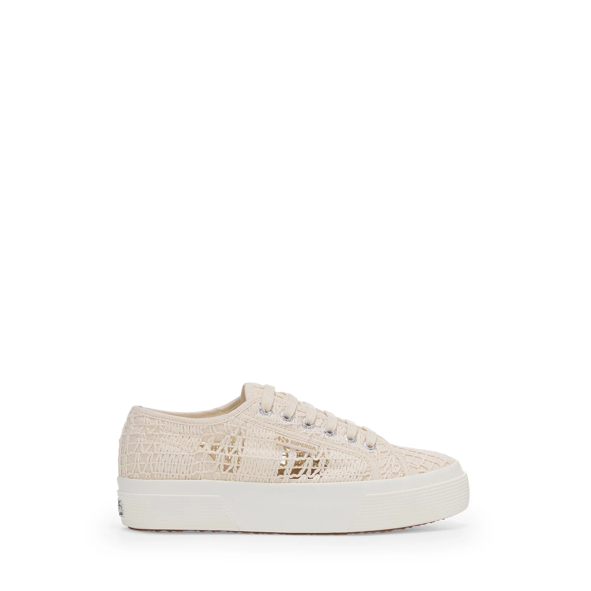 2740 PLATFORM CROCHET - Lady Shoes - Wedge - Woman - Beige Raw Braid-FAvorio