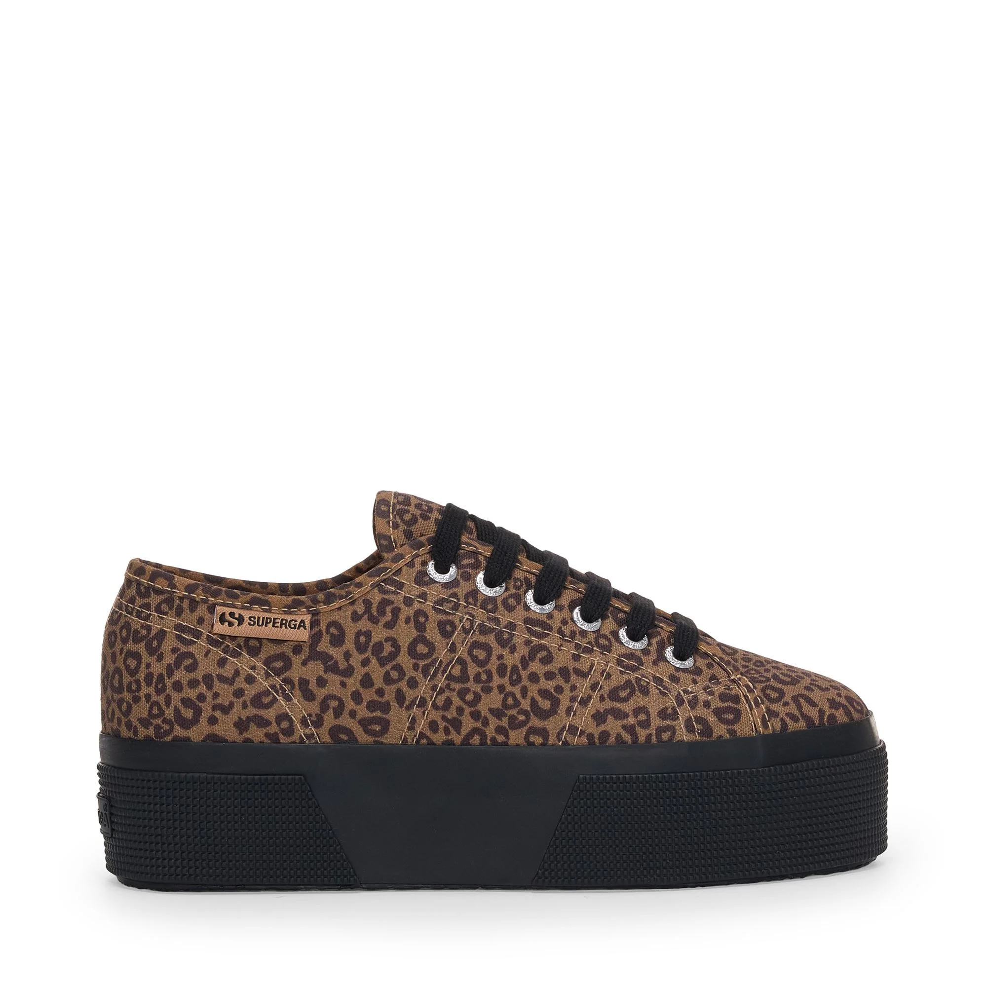 3790 PLATFORM BLACK LEOPARD PRINT LEGGERA - Lady Shoes - Wedge - Woman - Black-Beige Twine