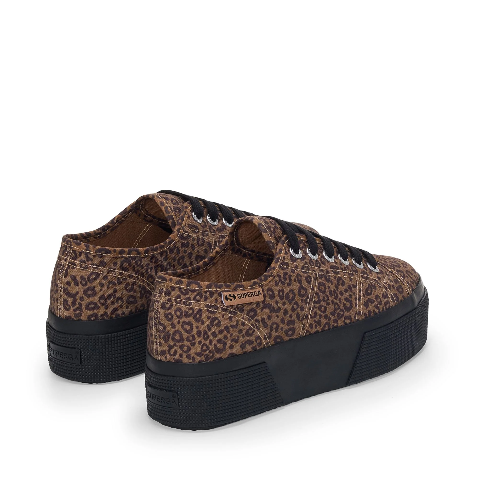 3790 PLATFORM BLACK LEOPARD PRINT LEGGERA - Lady Shoes - Wedge - Woman - Black-Beige Twine - Image 3