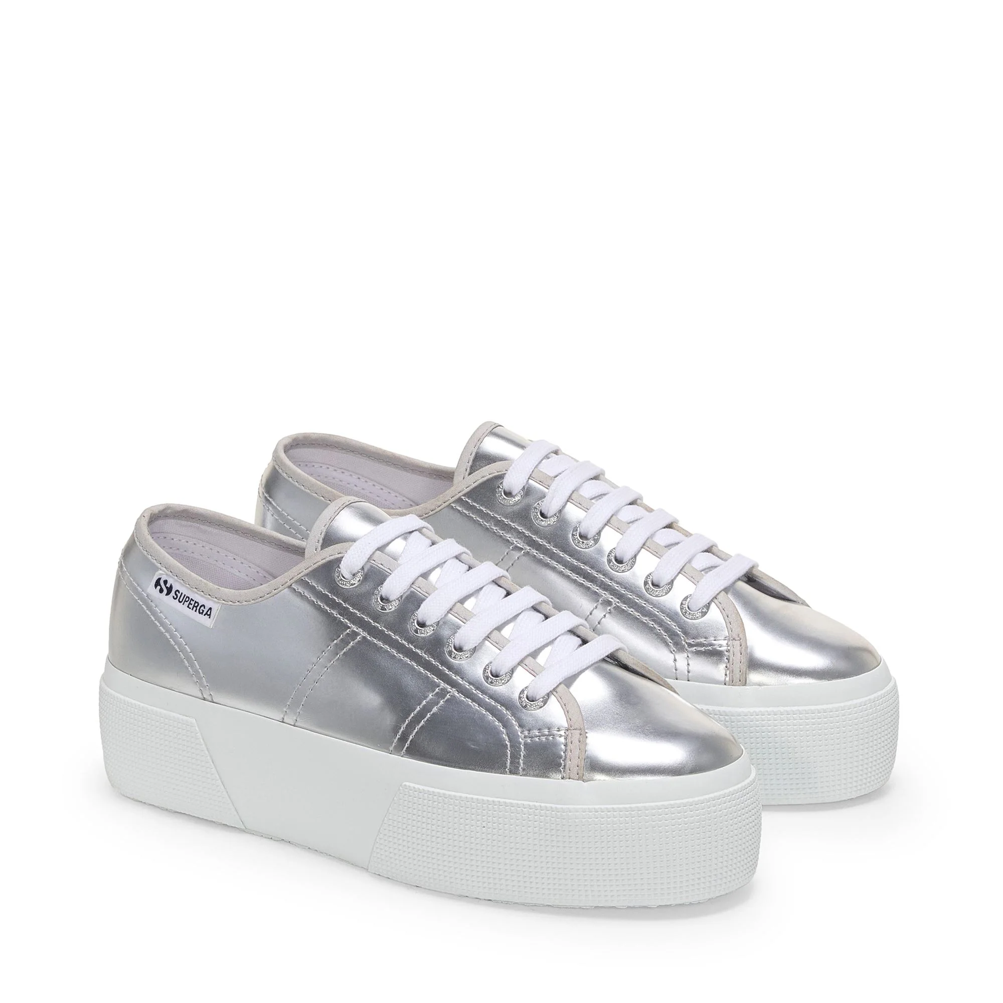3790 PLATFORM MIRROR SYNTHETIC MATERIAL - Lady Shoes - Wedge - Woman - Silver - Image 2