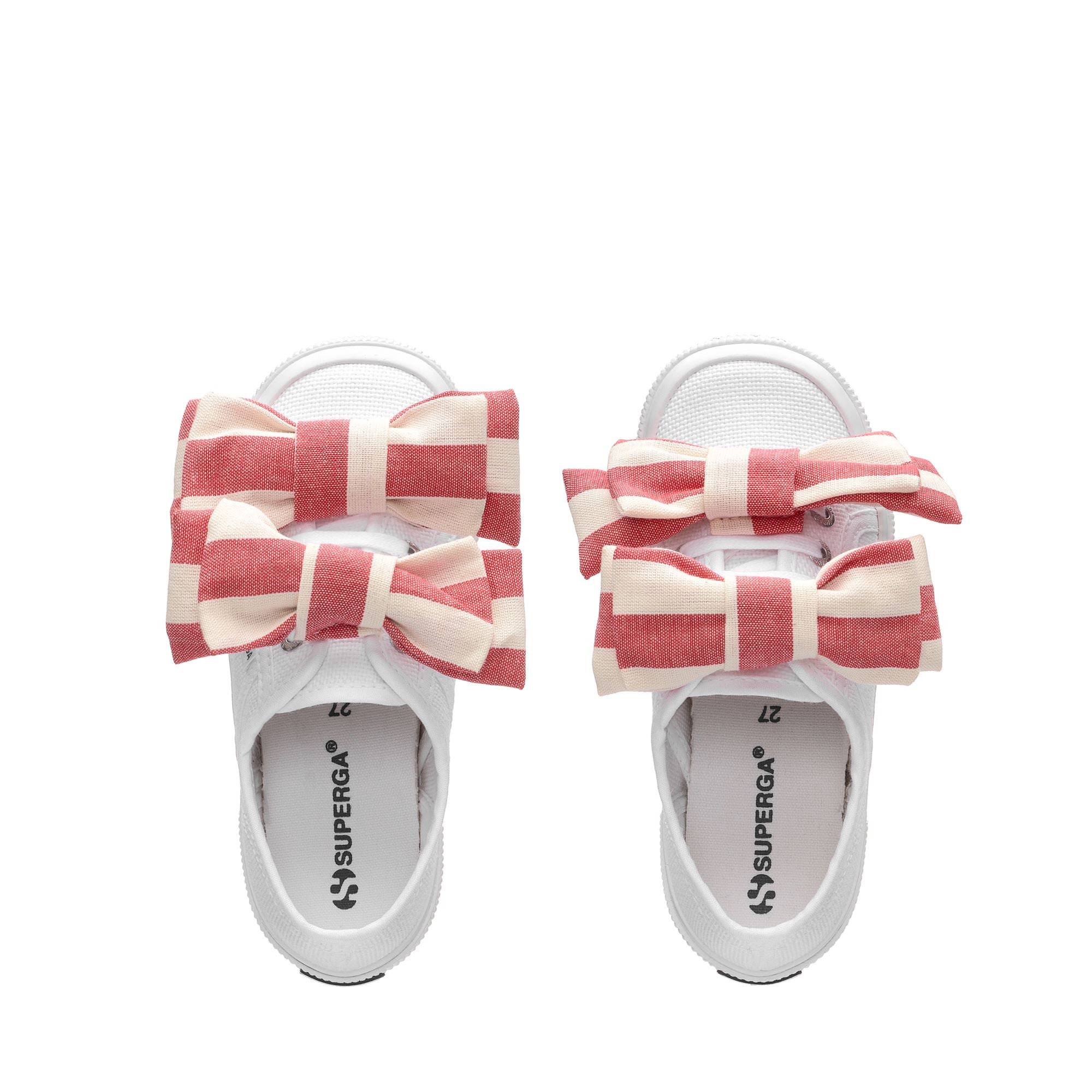 2750 KIDS COTTON RIBBON - Le Superga - Low Cut - Girl - White-OffWhite-Red - Image 4