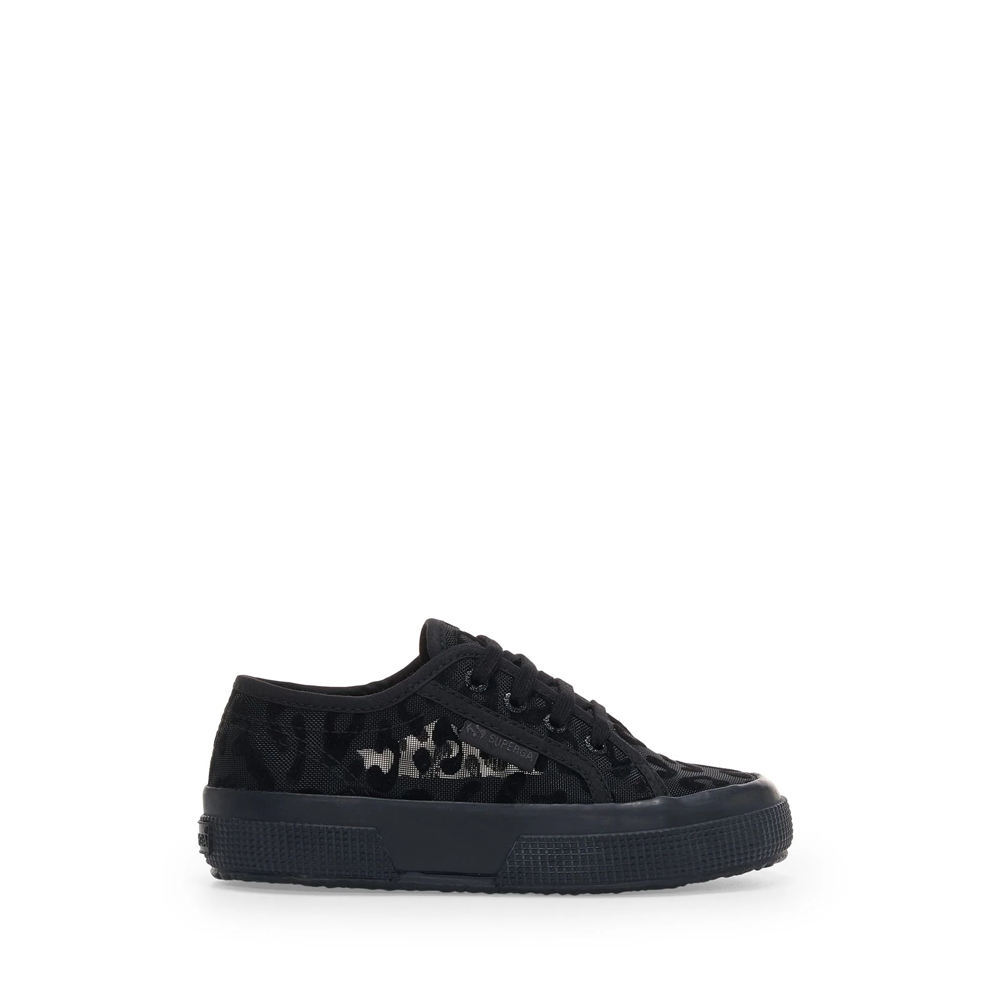 2750 KIDS NET LEOPARD - Le Superga - Low Cut - Girl - Black-Black