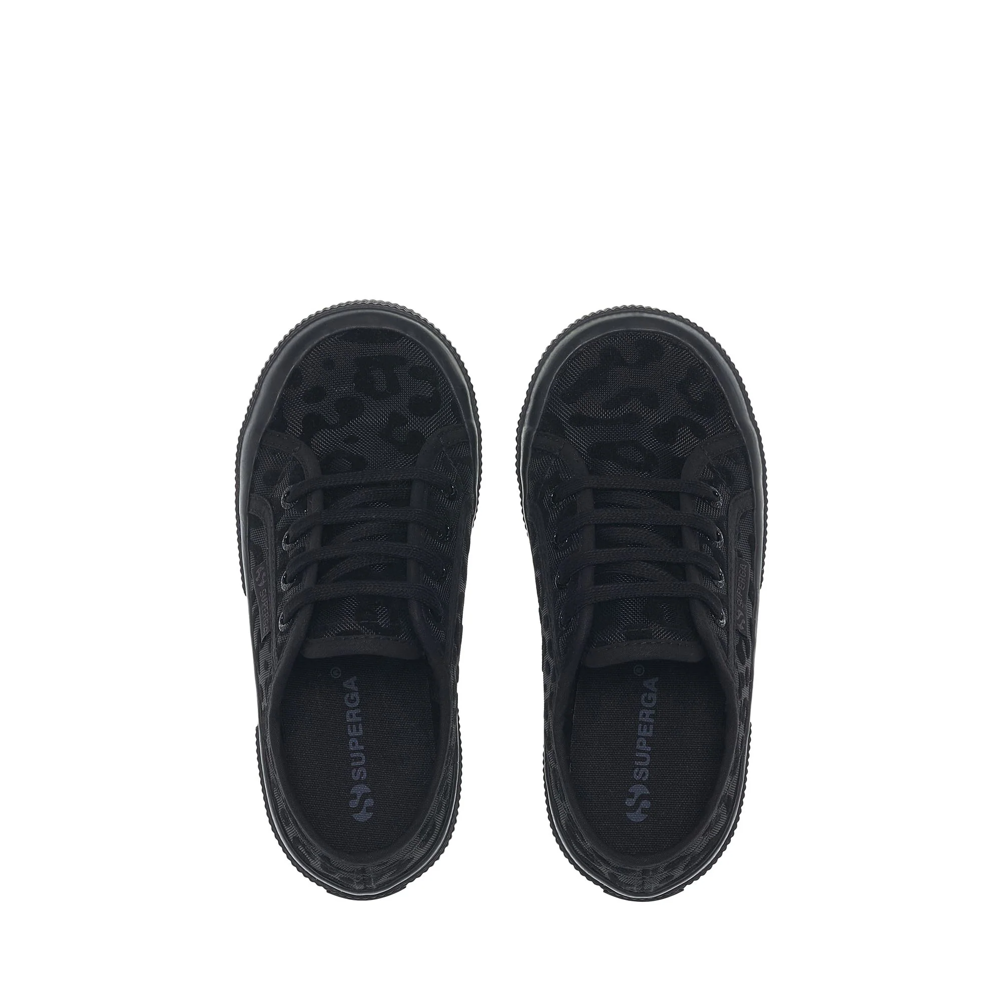 2750 KIDS NET LEOPARD - Le Superga - Low Cut - Girl - Black-Black - Image 4