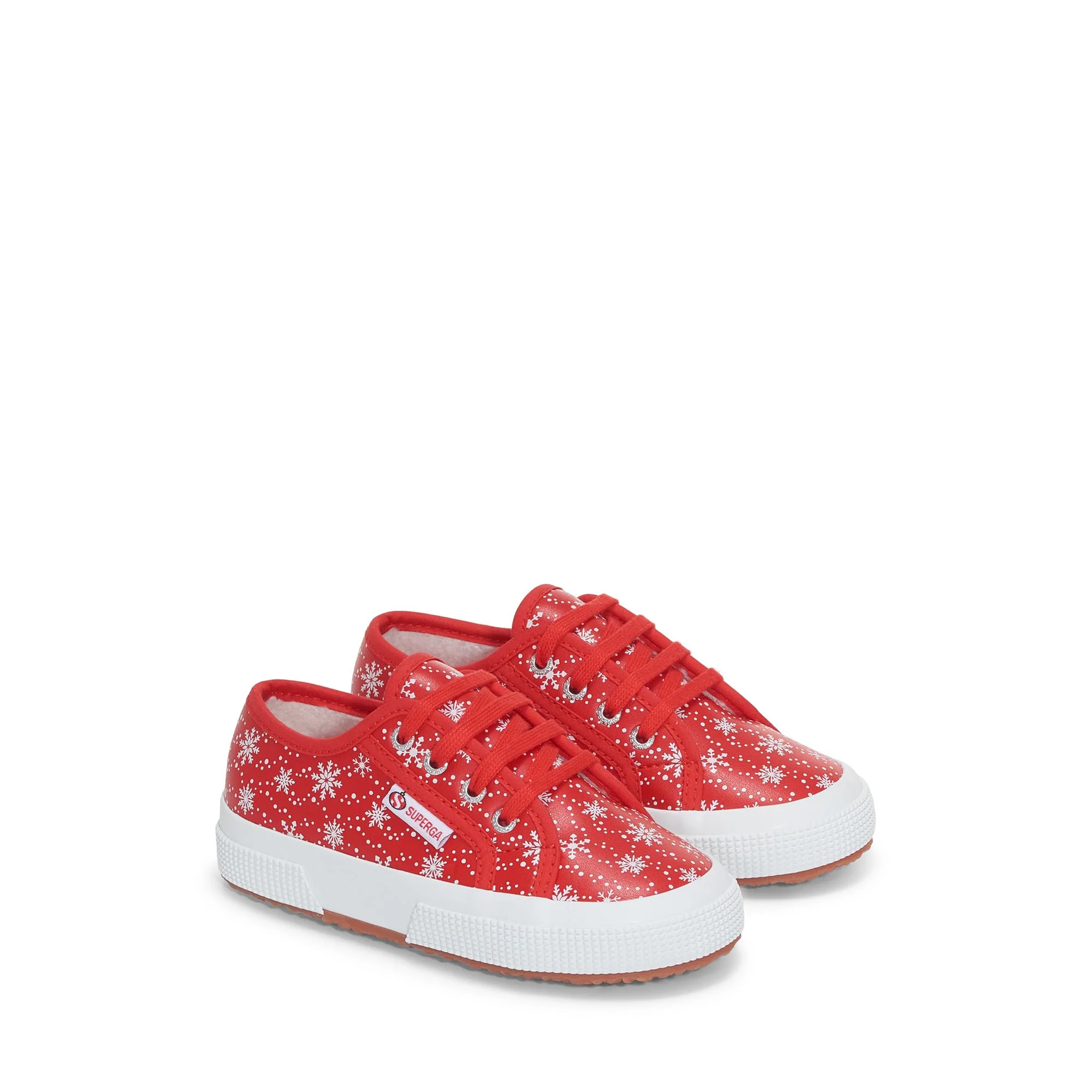 2750 KIDS VEGAN MATERIAL SNOWFLAKES - Le Superga - Low Cut - Kid unisex - Red-Snowflakes - Image 2