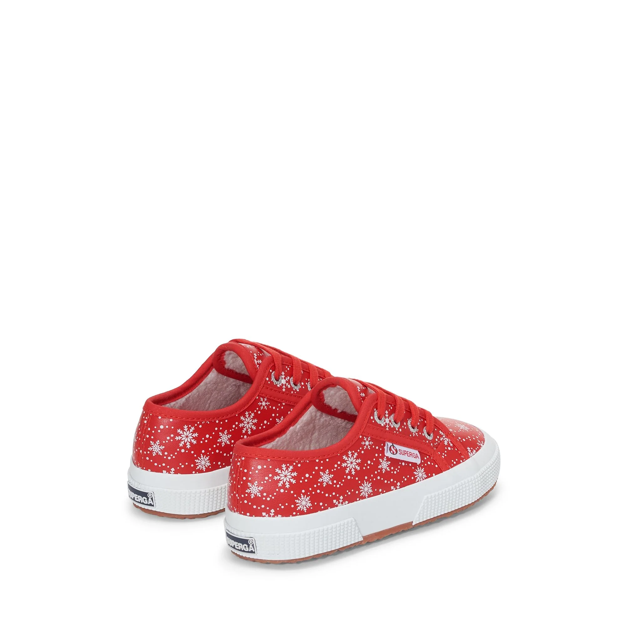 2750 KIDS VEGAN MATERIAL SNOWFLAKES - Le Superga - Low Cut - Kid unisex - Red-Snowflakes - Image 3