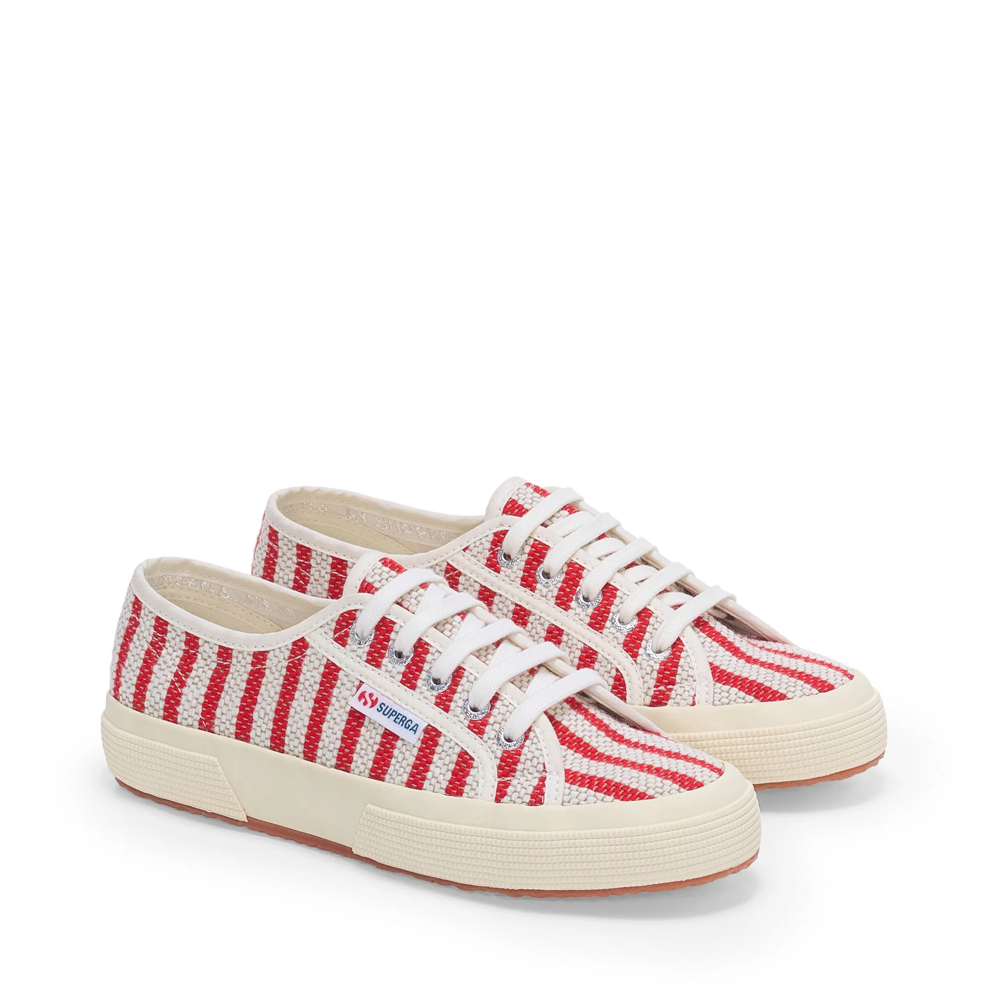 2750 COTTON STRIPES - Le Superga - Low Cut - Unisex - Red-Off White - Image 2