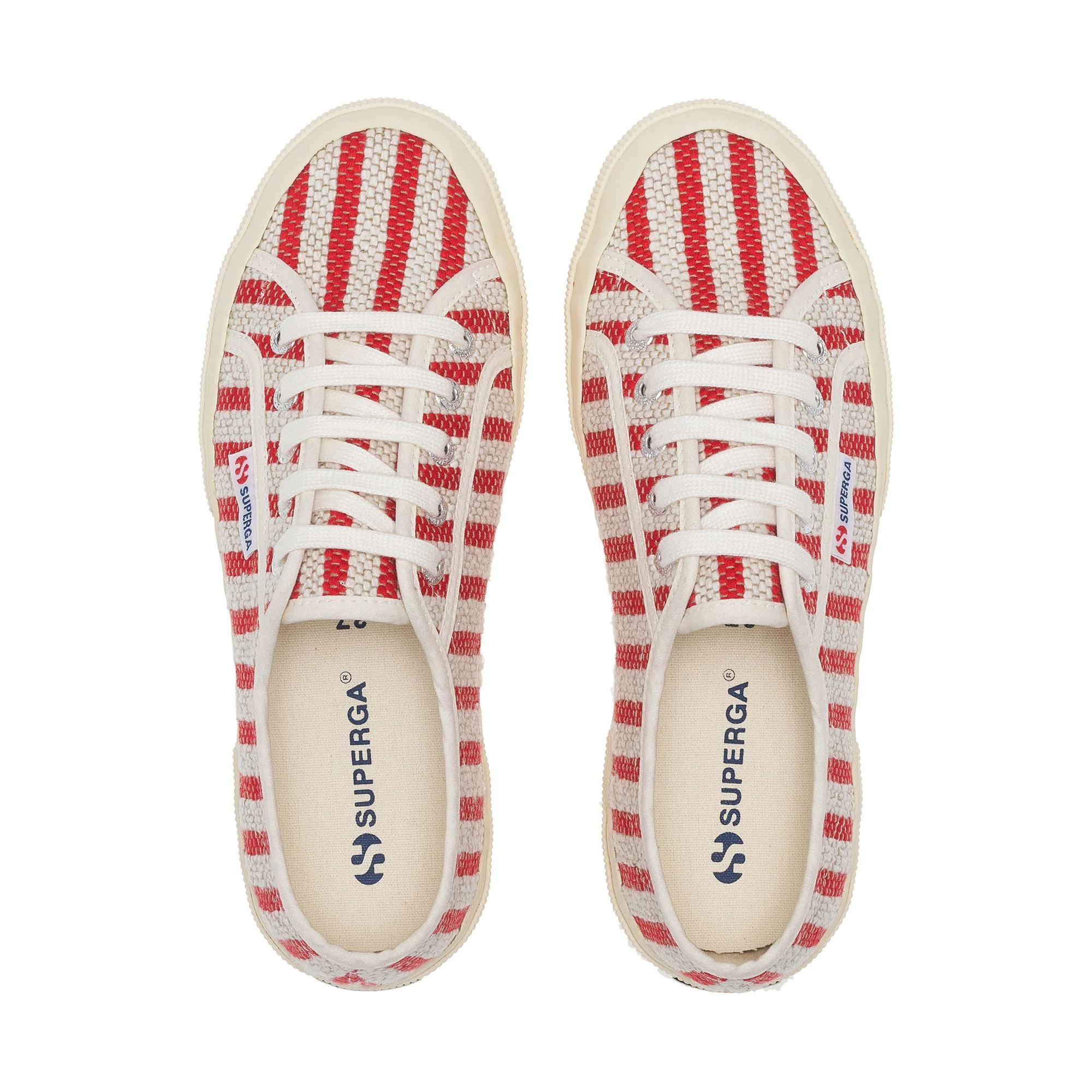 2750 COTTON STRIPES - Le Superga - Low Cut - Unisex - Red-Off White - Image 4