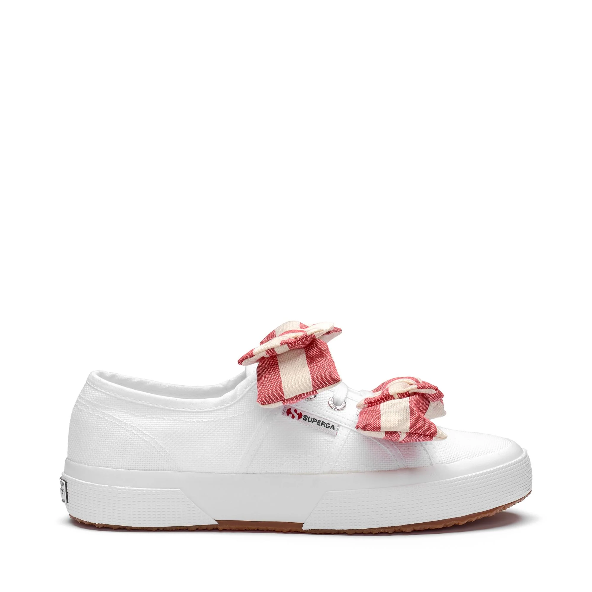 2750 COTTON RIBBON - Le Superga - Low Cut - Woman - White-OffWhite-Red