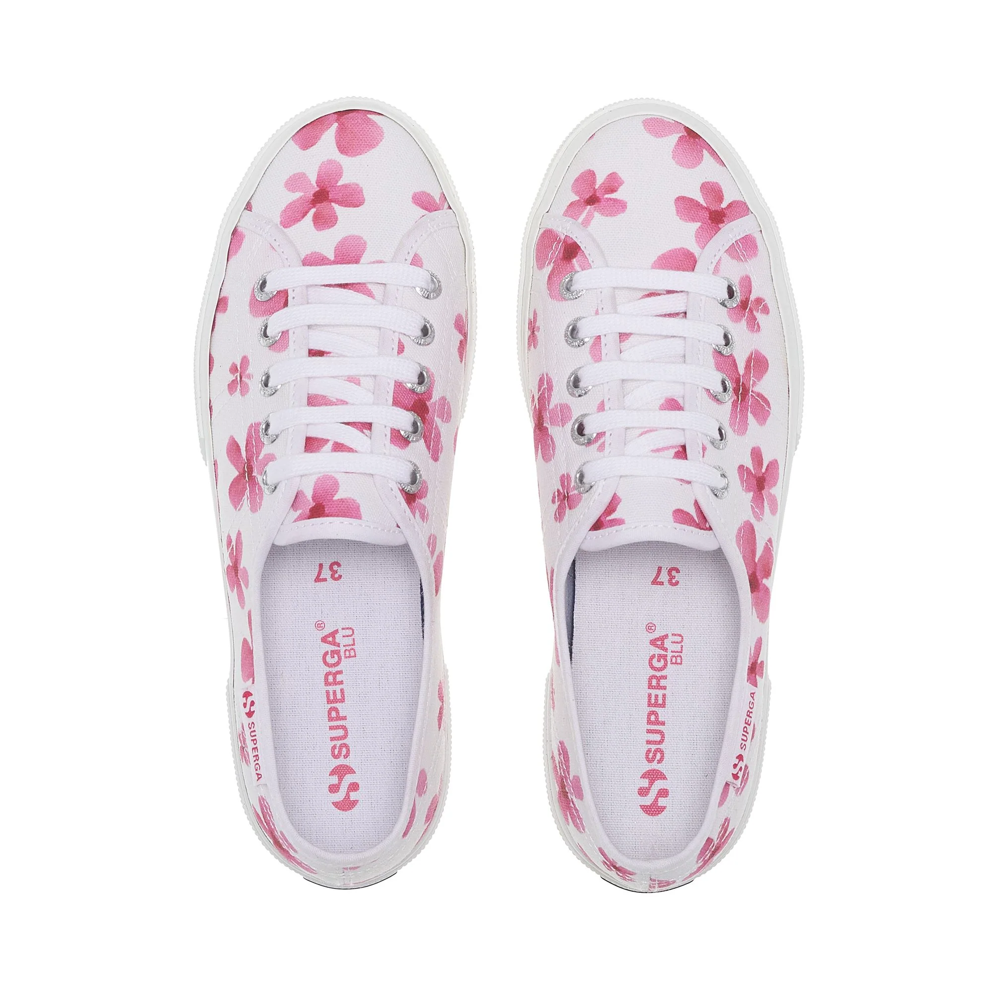 3750 FLOWER PRINT LEGGERA - Le Superga - Low Cut - Woman - White-Pink - Image 4