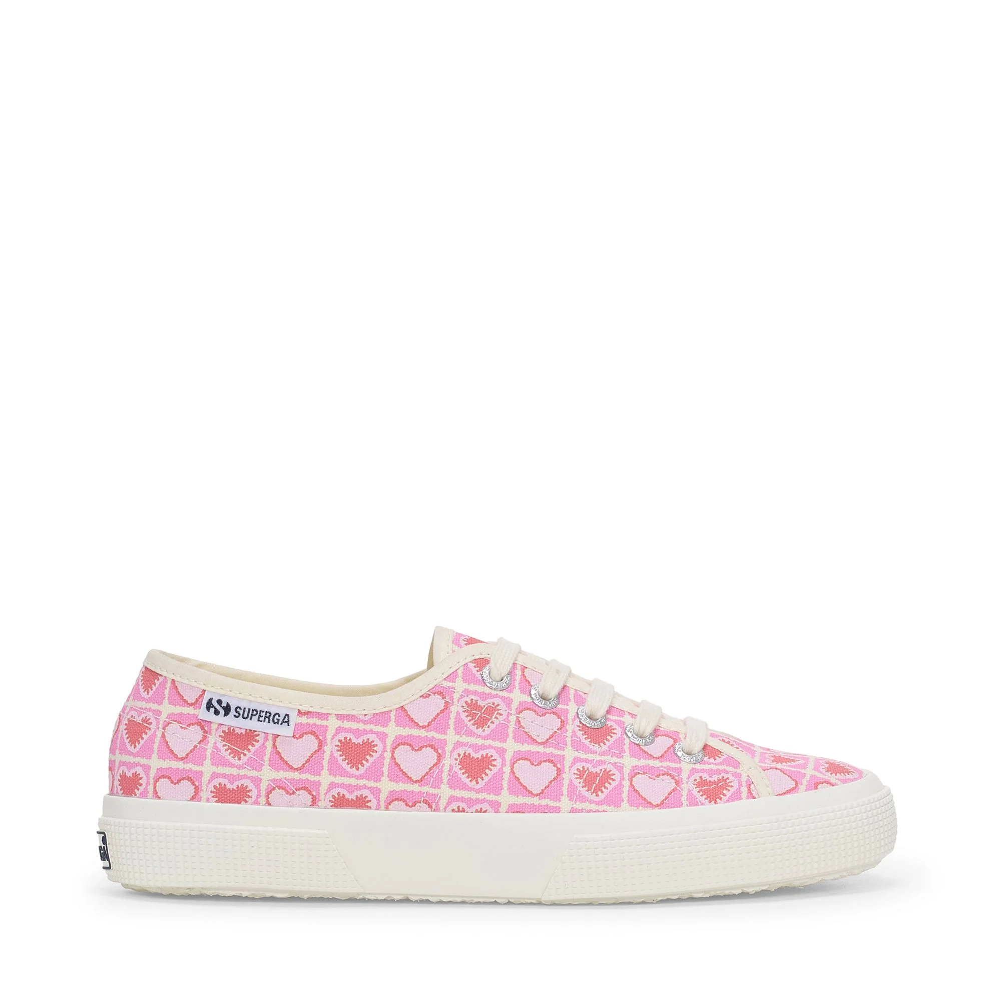 3750 HEART CROCHET PRINT LEGGERA - Le Superga - Low Cut - Woman - Pink-Beige-Coral