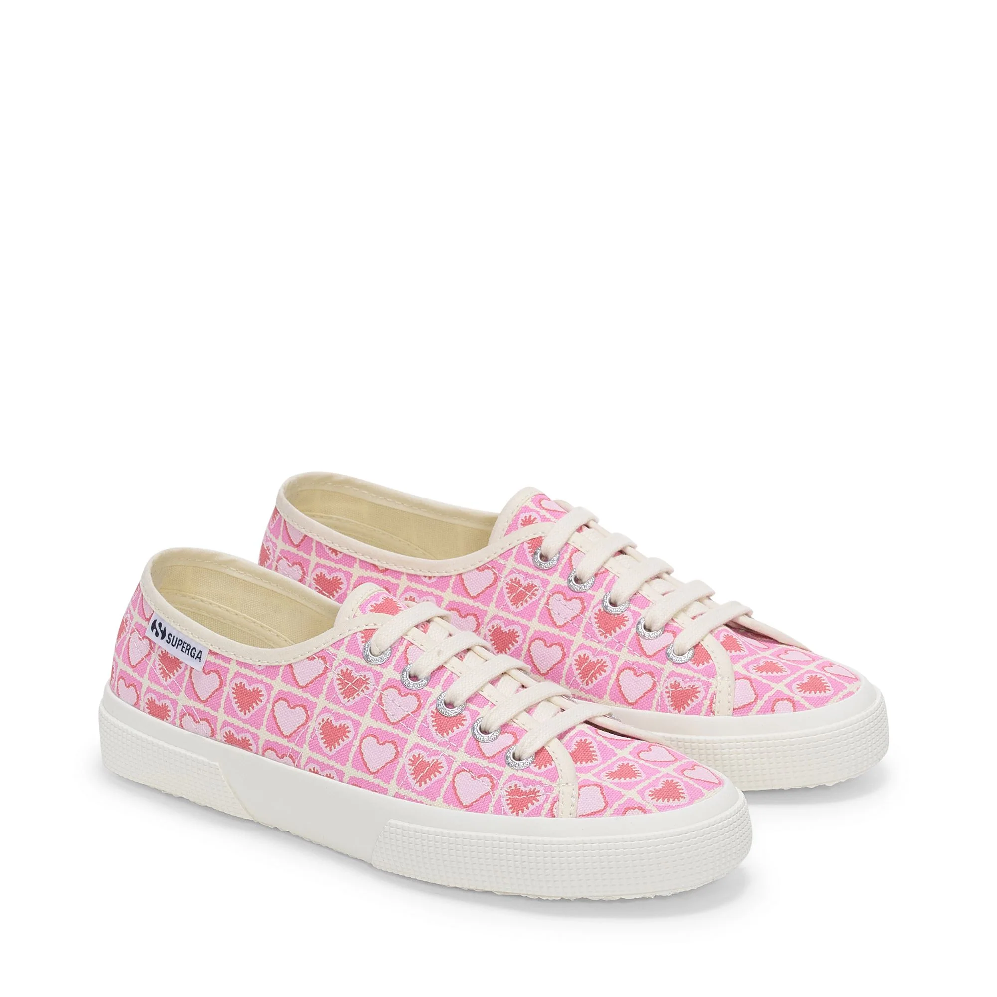 3750 HEART CROCHET PRINT LEGGERA - Le Superga - Low Cut - Woman - Pink-Beige-Coral - Image 2