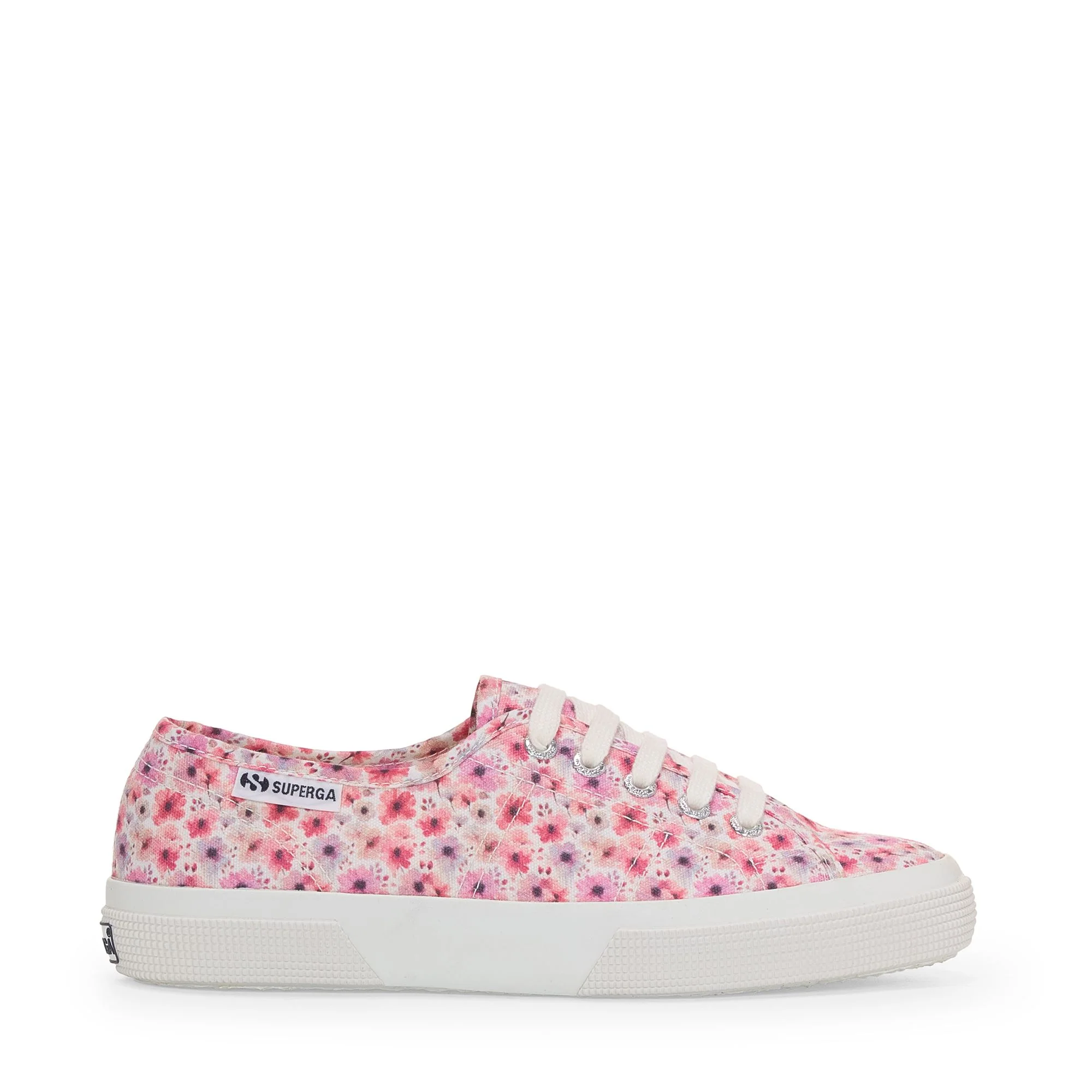 3750 WATERCOLOR FLOWER PRINT LEGGERA - Le Superga - Low Cut - Woman - White Avorio-Pink-Lilla