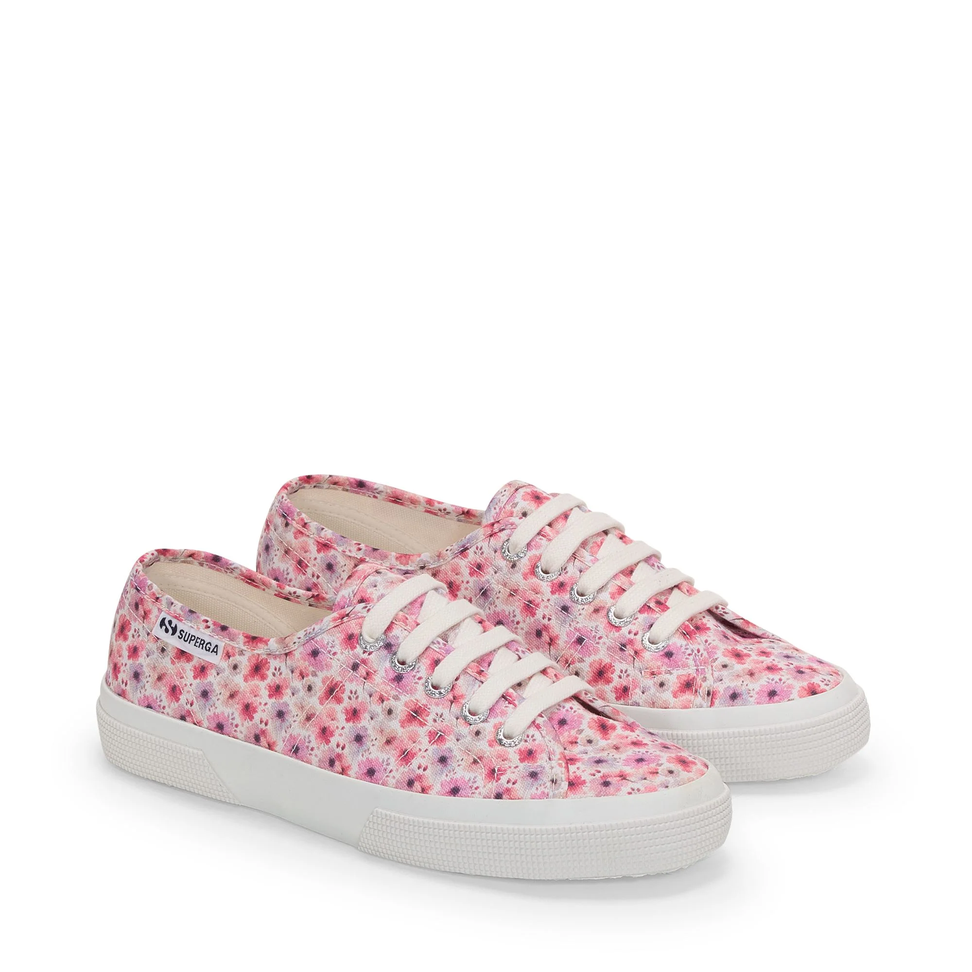 3750 WATERCOLOR FLOWER PRINT LEGGERA - Le Superga - Low Cut - Woman - White Avorio-Pink-Lilla - Image 2