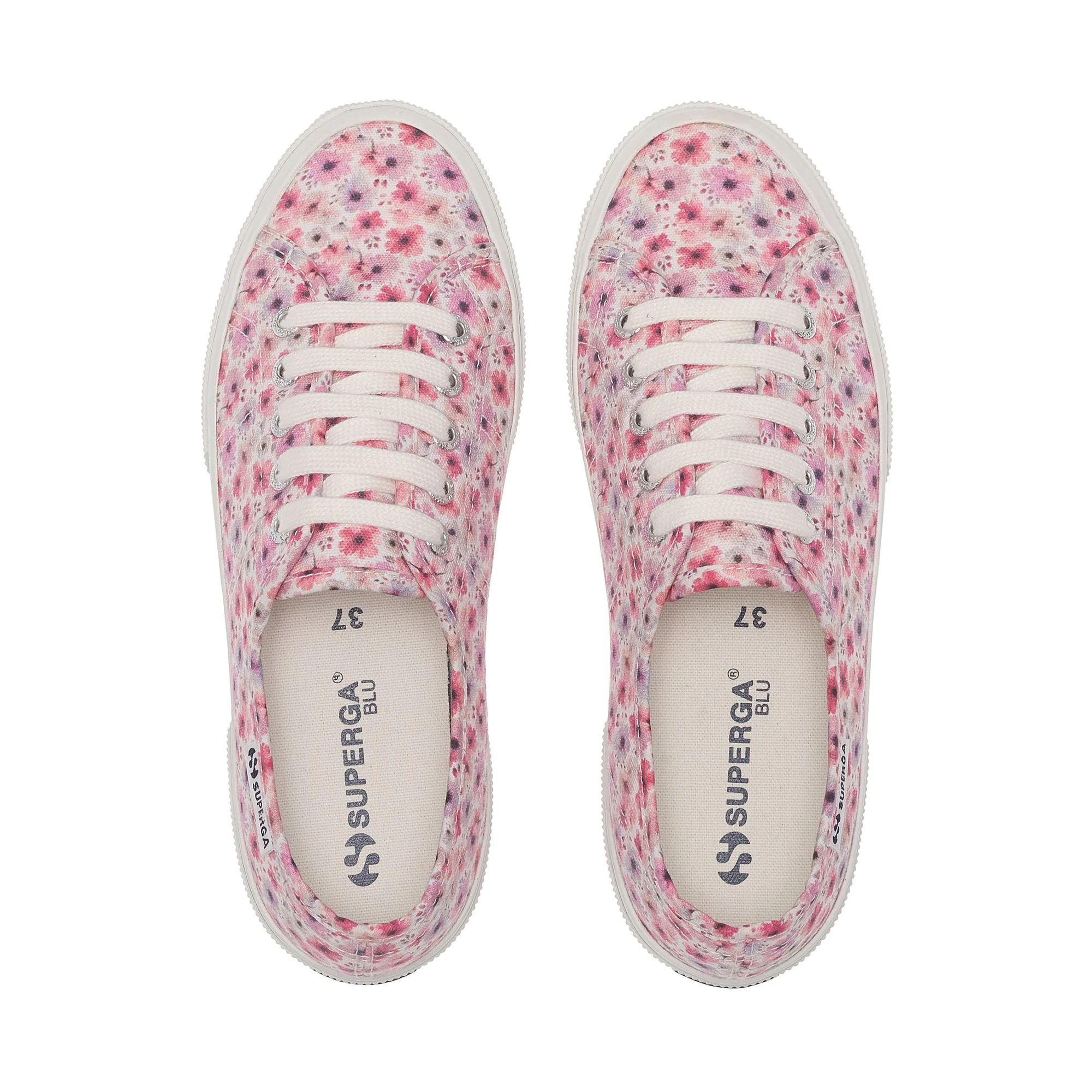 3750 WATERCOLOR FLOWER PRINT LEGGERA - Le Superga - Low Cut - Woman - White Avorio-Pink-Lilla - Image 4