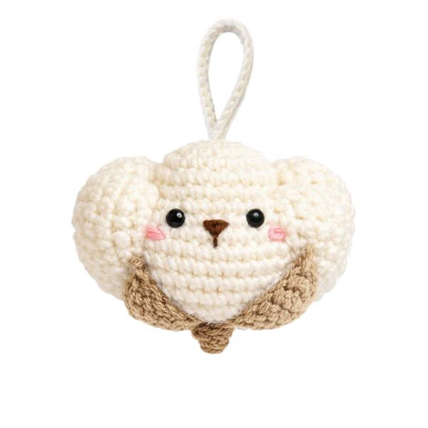 CROCHET COTTON KEYCHAIN - Small Accessories - Toy - Unisex - White Avorio-Beige