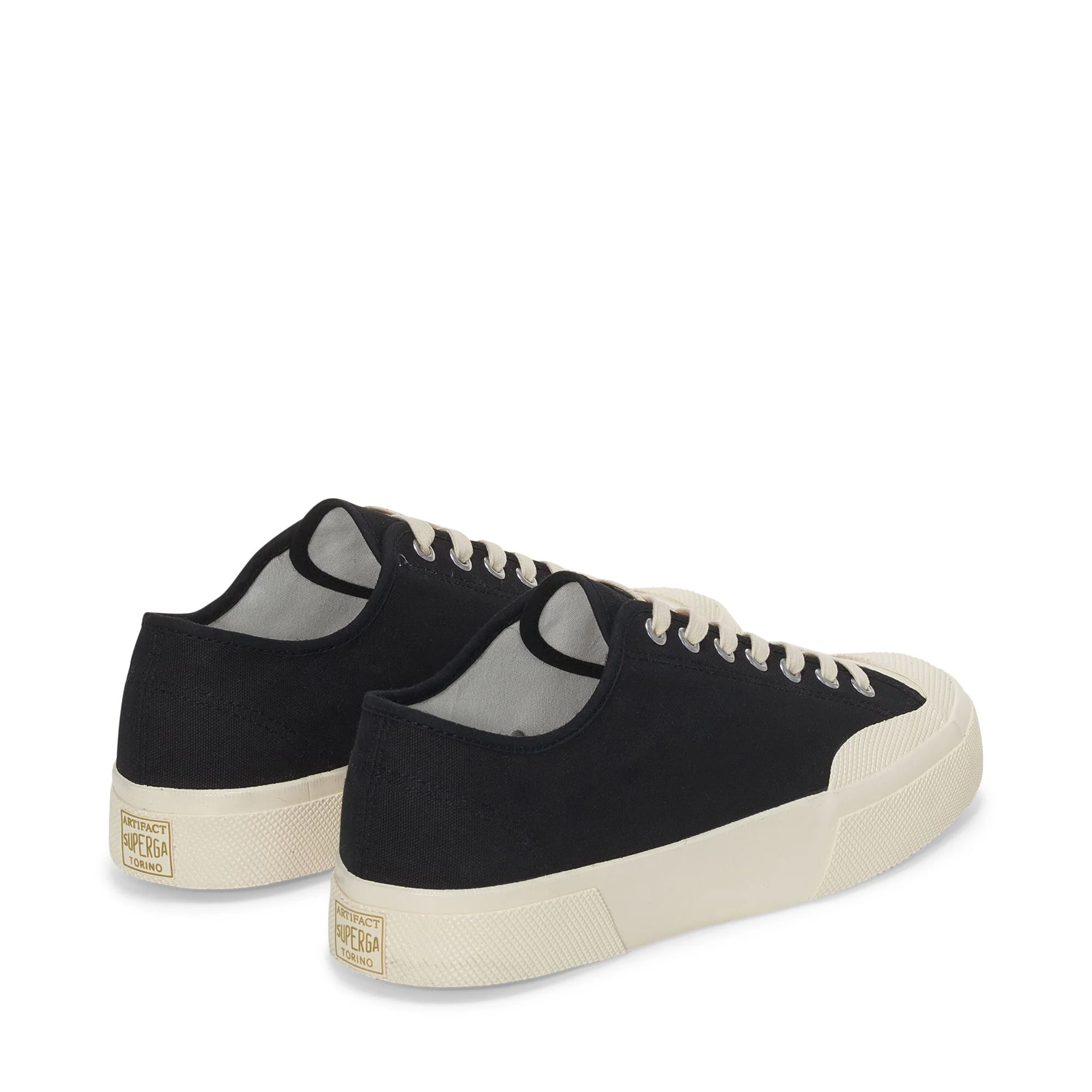 2432 WORKS LOW CUT COTTON CANVAS - Sneakers - Low Cut - Unisex - Black-Off White - Image 3