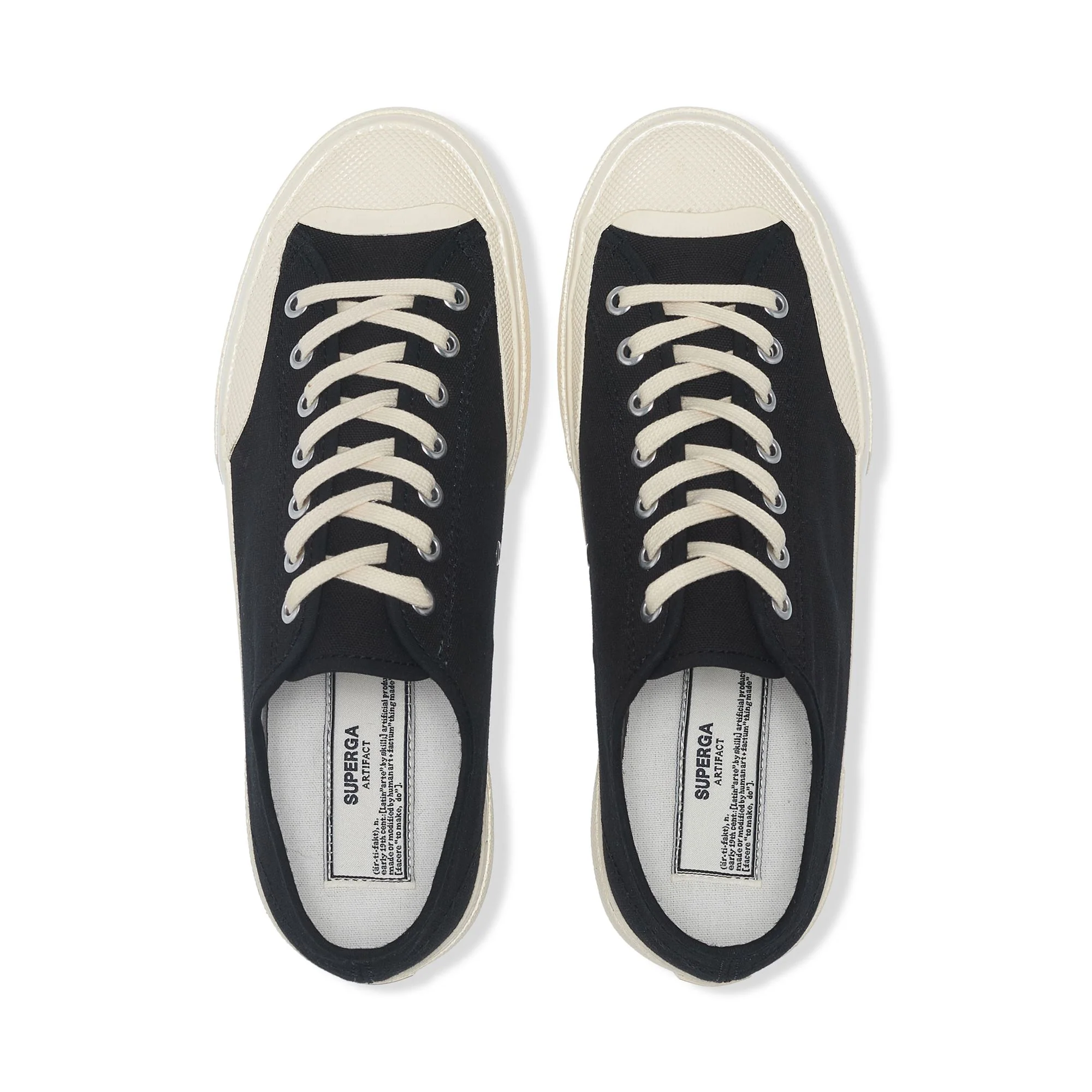 2432 WORKS LOW CUT COTTON CANVAS - Sneakers - Low Cut - Unisex - Black-Off White - Image 4
