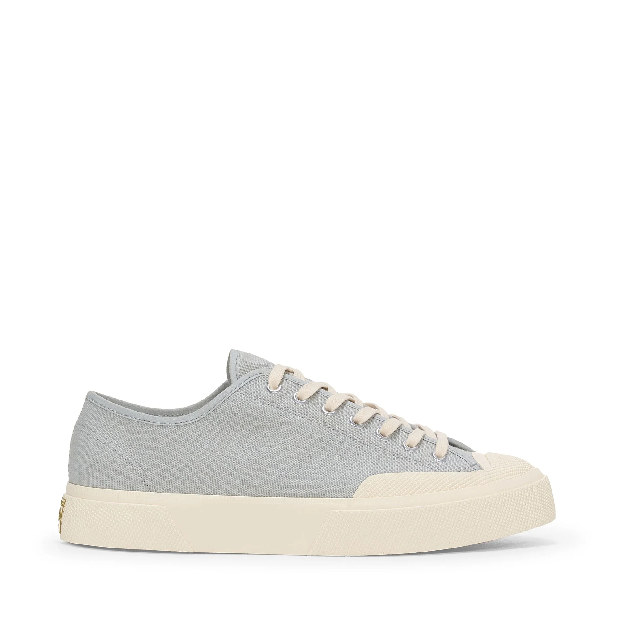 2432 WORKS LOW CUT COTTON CANVAS - Sneakers - Low Cut - Unisex - Dusty Grey-Off White