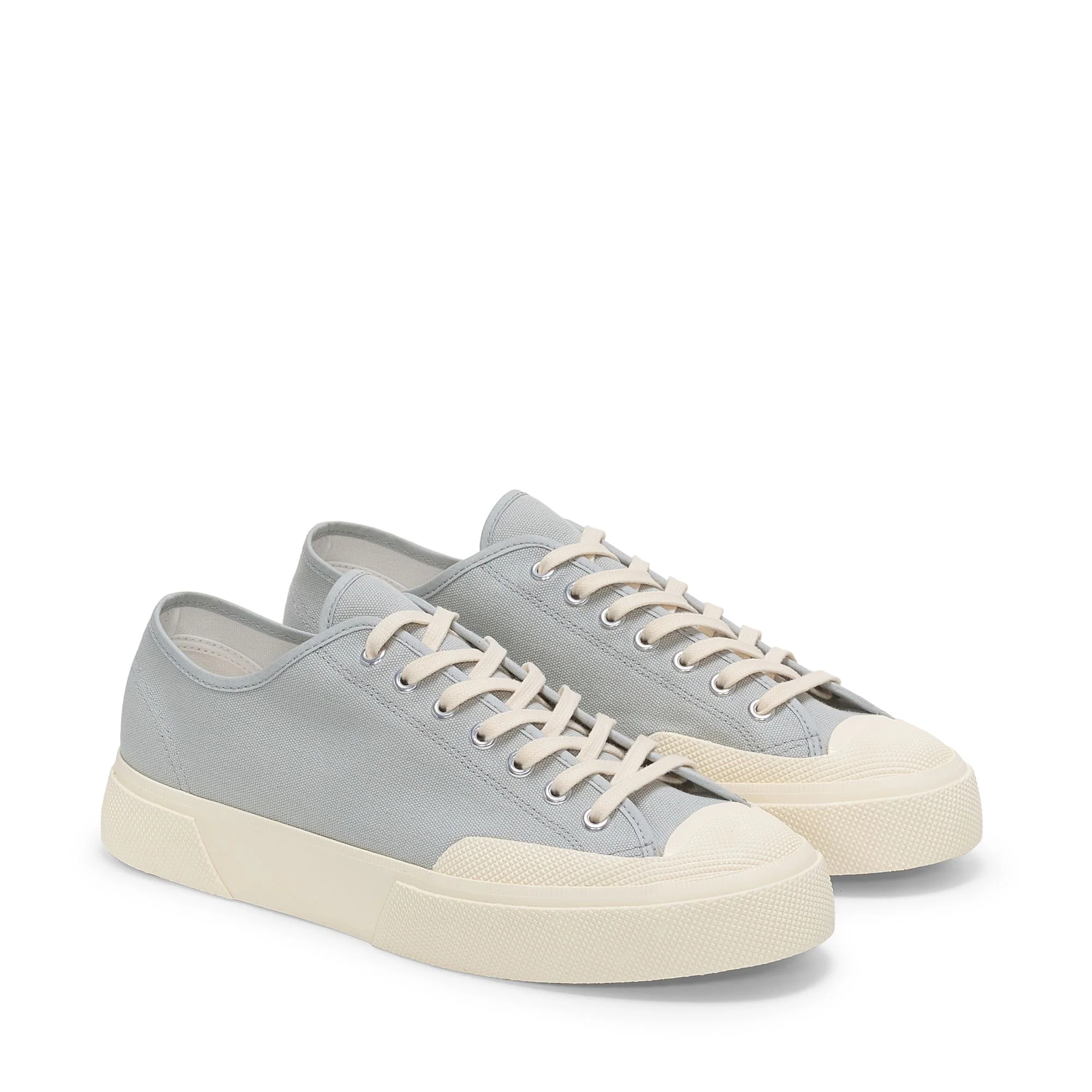 2432 WORKS LOW CUT COTTON CANVAS - Sneakers - Low Cut - Unisex - Dusty Grey-Off White - Image 2