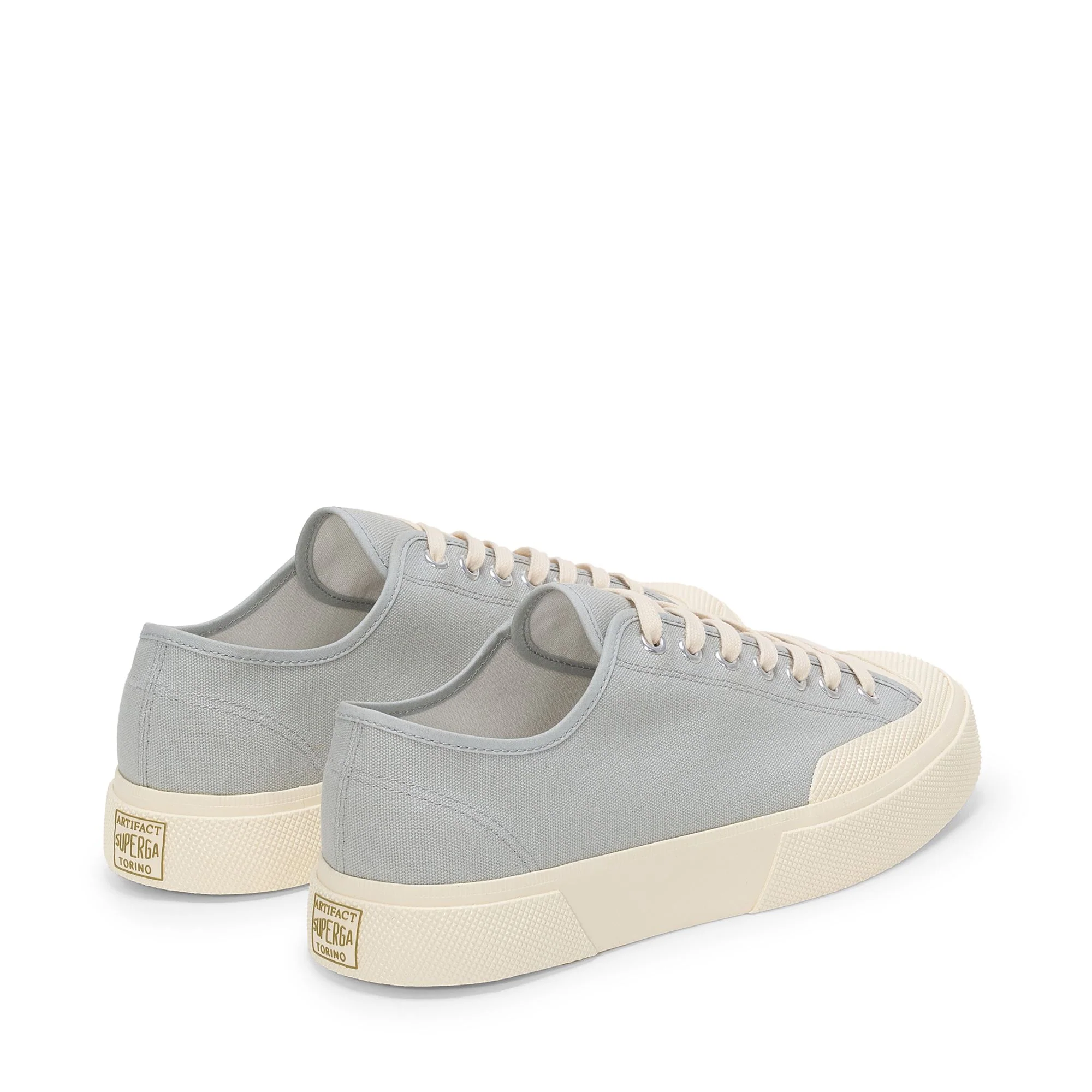 2432 WORKS LOW CUT COTTON CANVAS - Sneakers - Low Cut - Unisex - Dusty Grey-Off White - Image 3