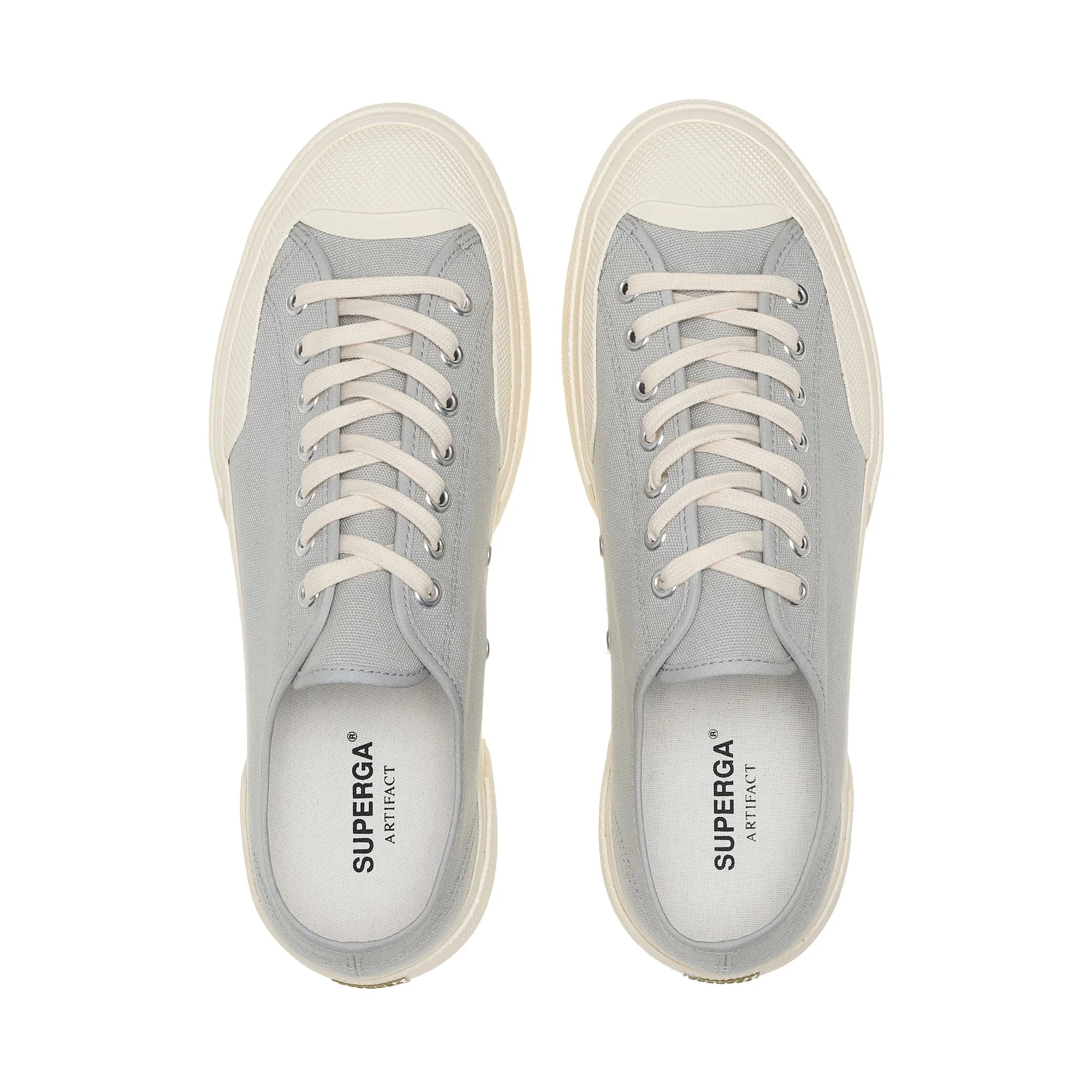 2432 WORKS LOW CUT COTTON CANVAS - Sneakers - Low Cut - Unisex - Dusty Grey-Off White - Image 4