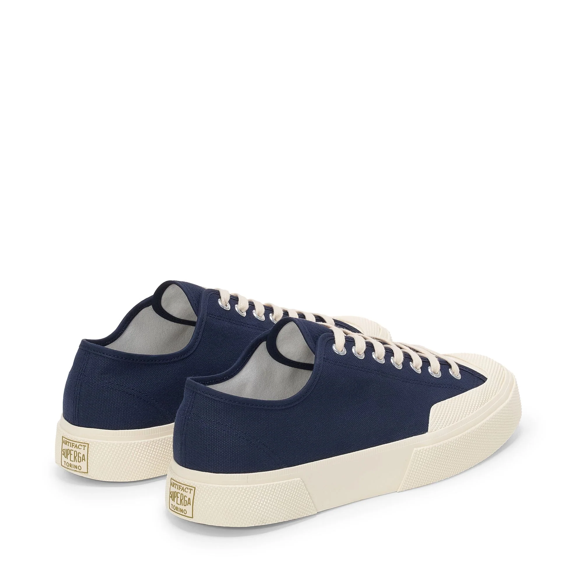 2432 WORKS LOW CUT COTTON CANVAS - Sneakers - Low Cut - Unisex - Navy-Off White - Image 3