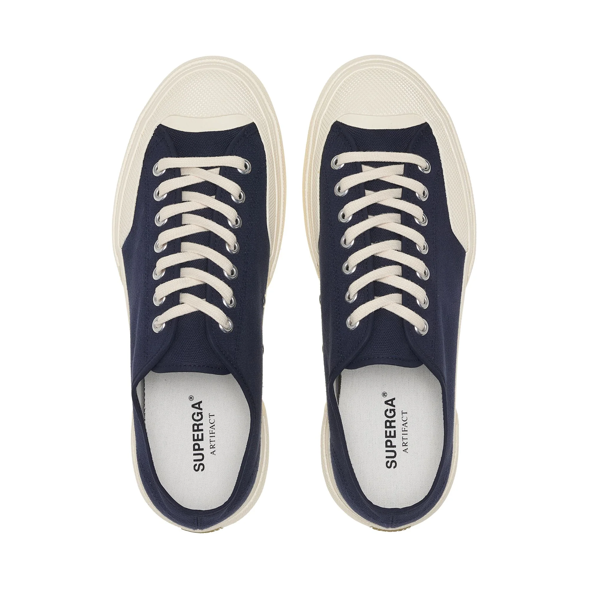 2432 WORKS LOW CUT COTTON CANVAS - Sneakers - Low Cut - Unisex - Navy-Off White - Image 4