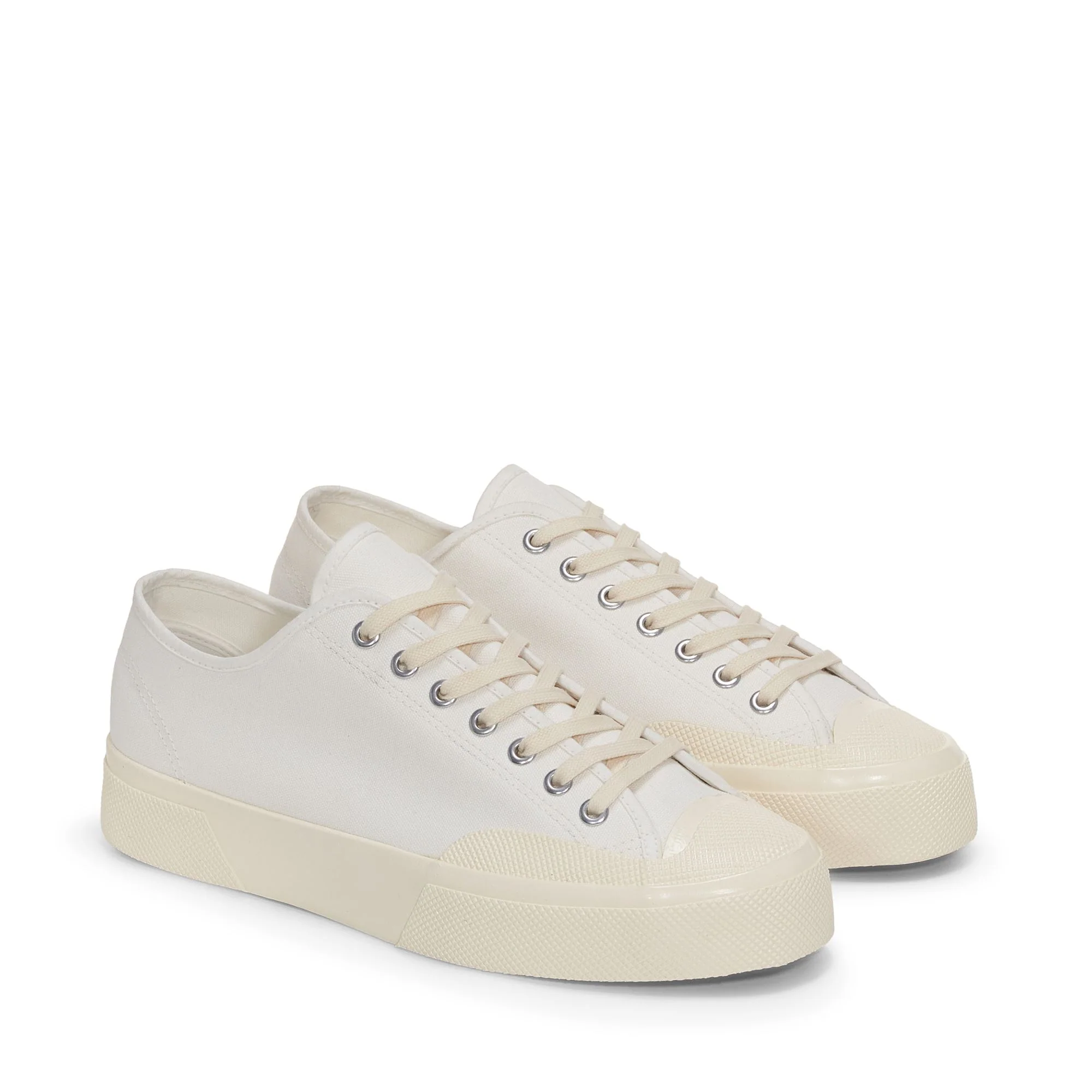 2432 WORKS LOW CUT COTTON CANVAS - Sneakers - Low Cut - Unisex - White-Off White - Image 2