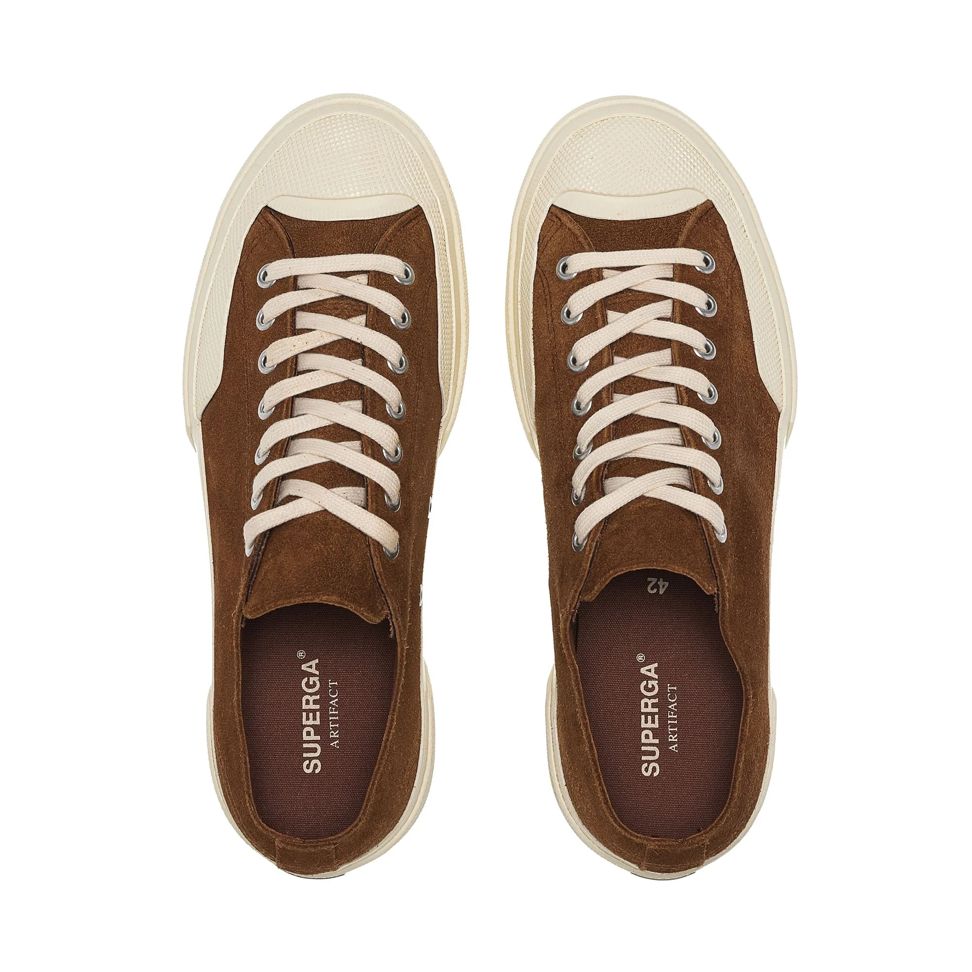 2432 WORKS SUEDE FLESH OUT - Sneakers - Low Cut - Unisex - Brown Brique-Off White - Image 4