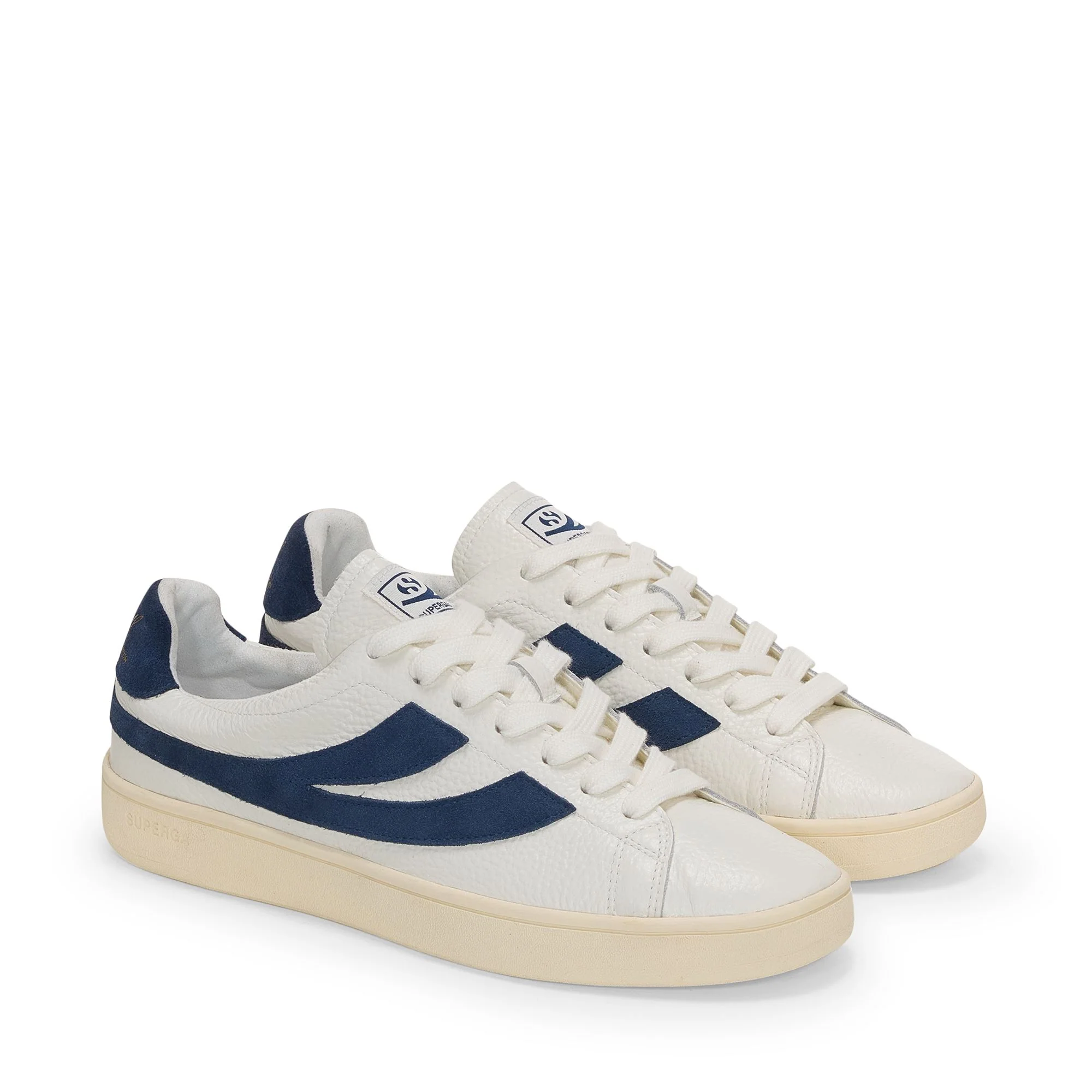 4833 LENDL - Sneakers - Low Cut - Unisex - White Avorio-Navy-Off Yellow - Image 2