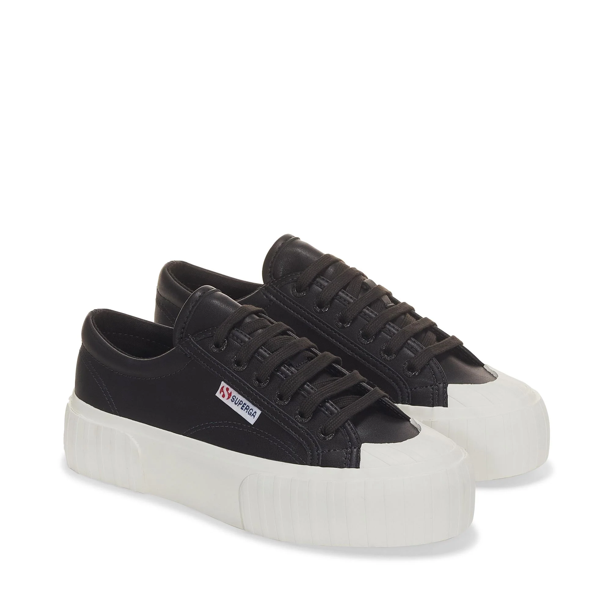 2631 STRIPE PLATFORM VEGAN MATERIAL - Sneakers - Wedge - Woman - Black Bristol-FAvorio - Image 2