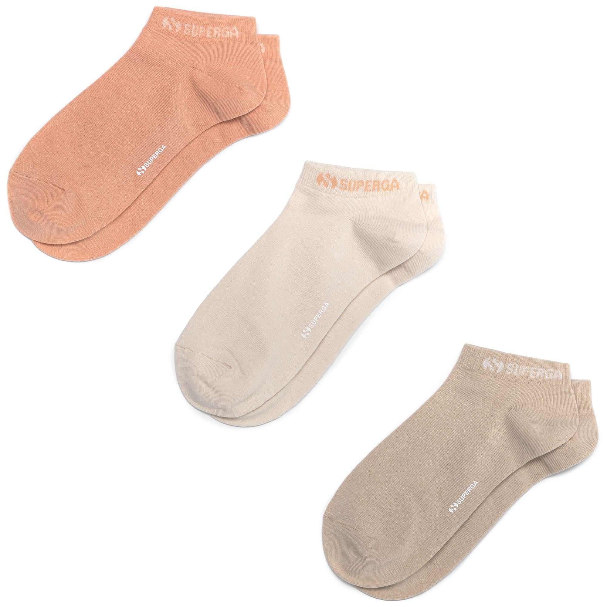 SP-NOOS11 NO SHOW 3PACK - Socks - Inliner - Unisex - AS2 Ecru-Beige-Pink
